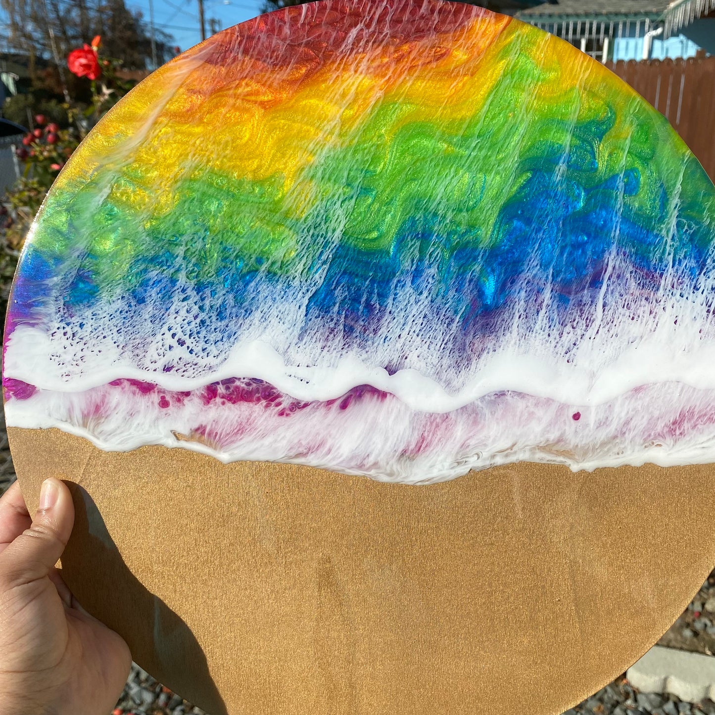 Rainbow Wooden Wall Hanging (14”)