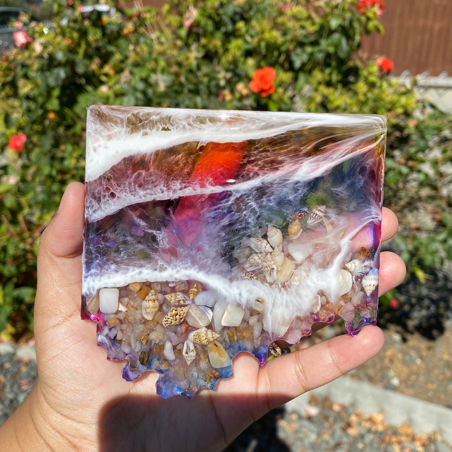Set of 4 Sunset themed Geode Coasters