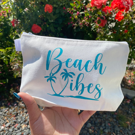 Beach Themed Canvas Cosmetic Bag