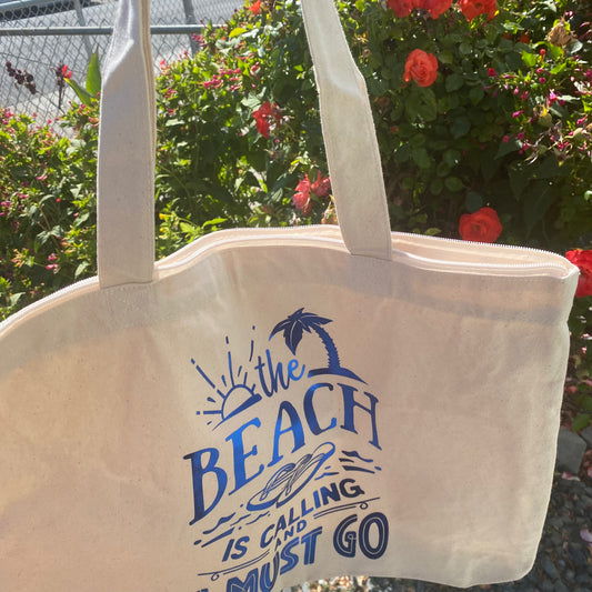Beach Themed Canvas Tote