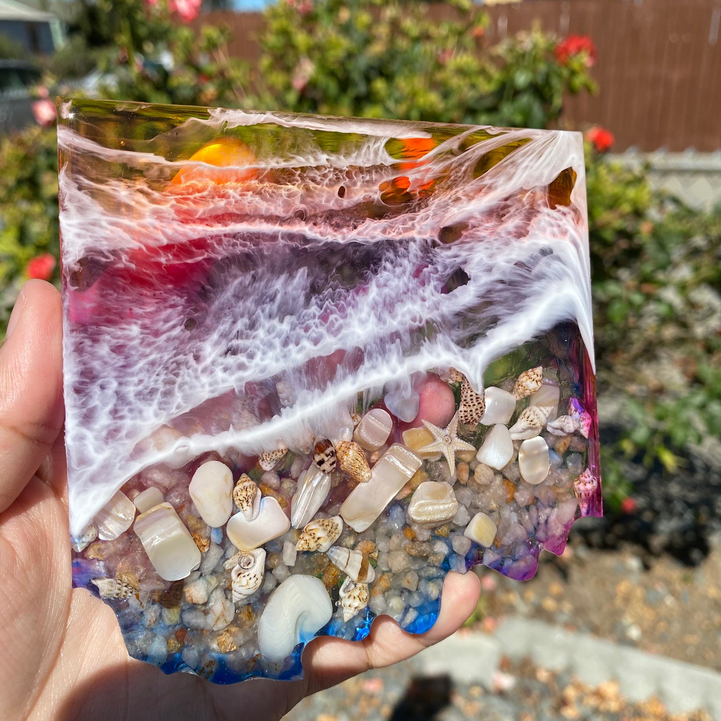 Set of 4 Sunset themed Geode Coasters