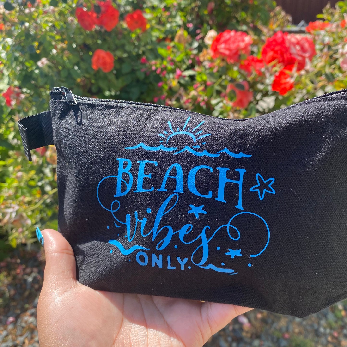 Beach Themed Canvas Cosmetic Bag