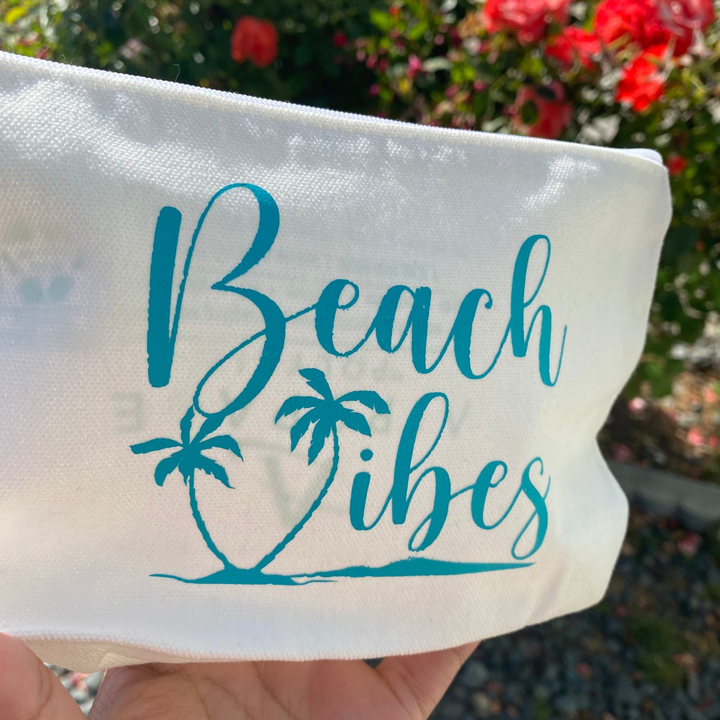 Beach Themed Canvas Cosmetic Bag