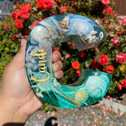 Beach Themed Resin Large Letter