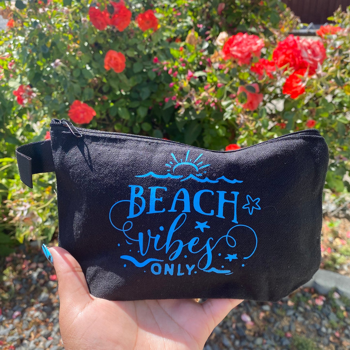 Beach Themed Canvas Cosmetic Bag