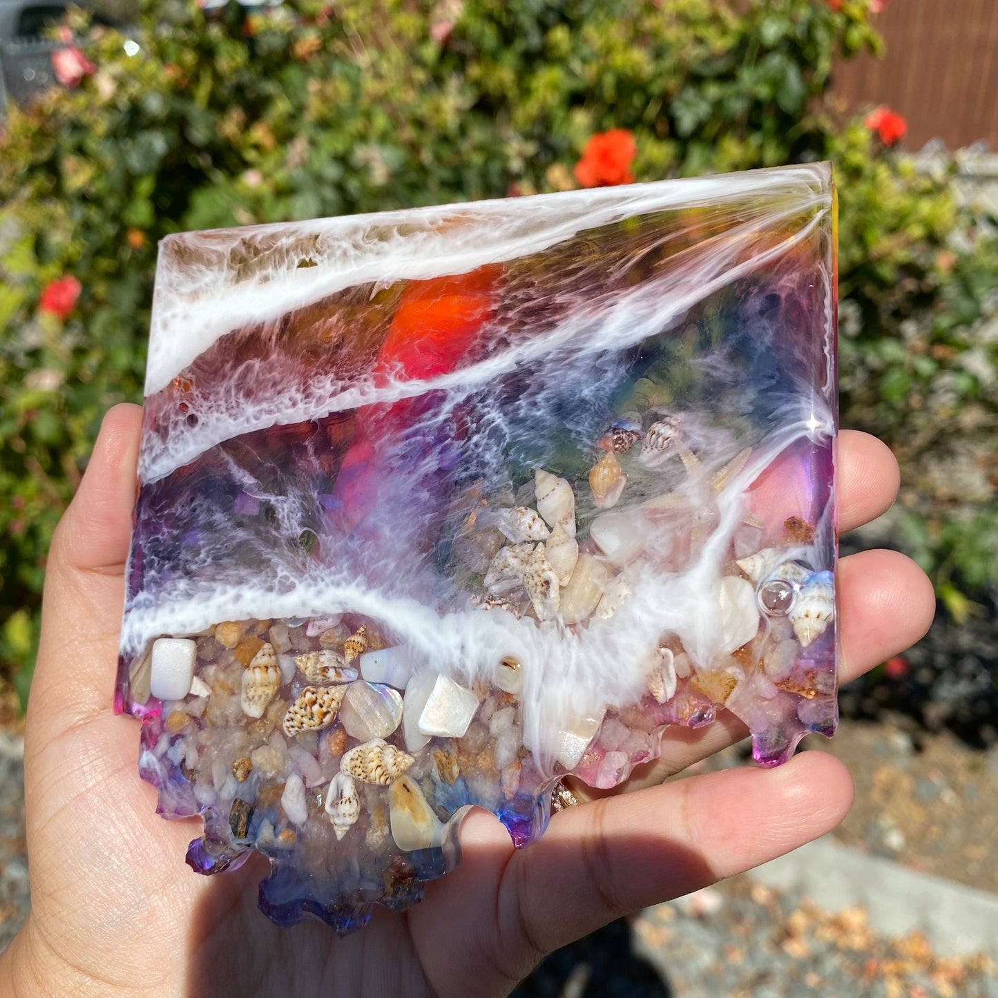 Set of 4 Sunset themed Geode Coasters