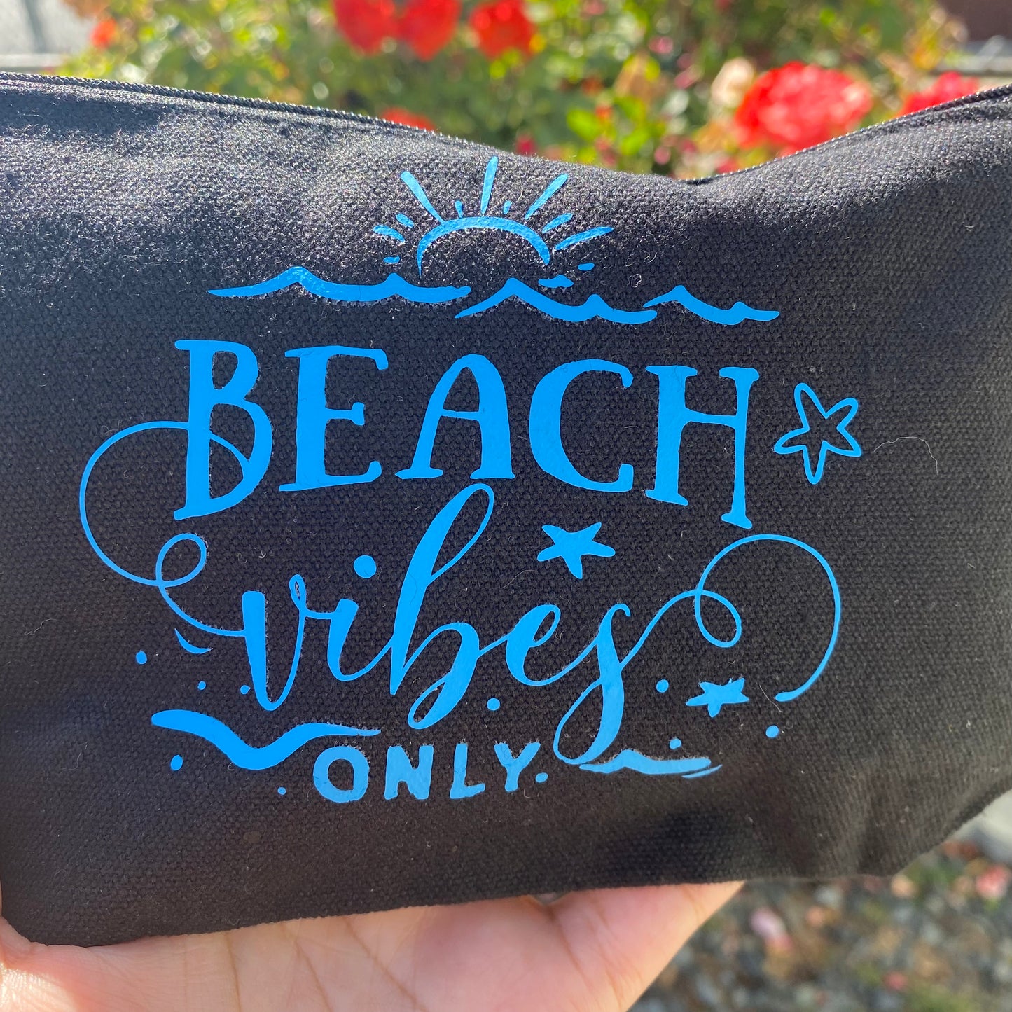 Beach Themed Canvas Cosmetic Bag