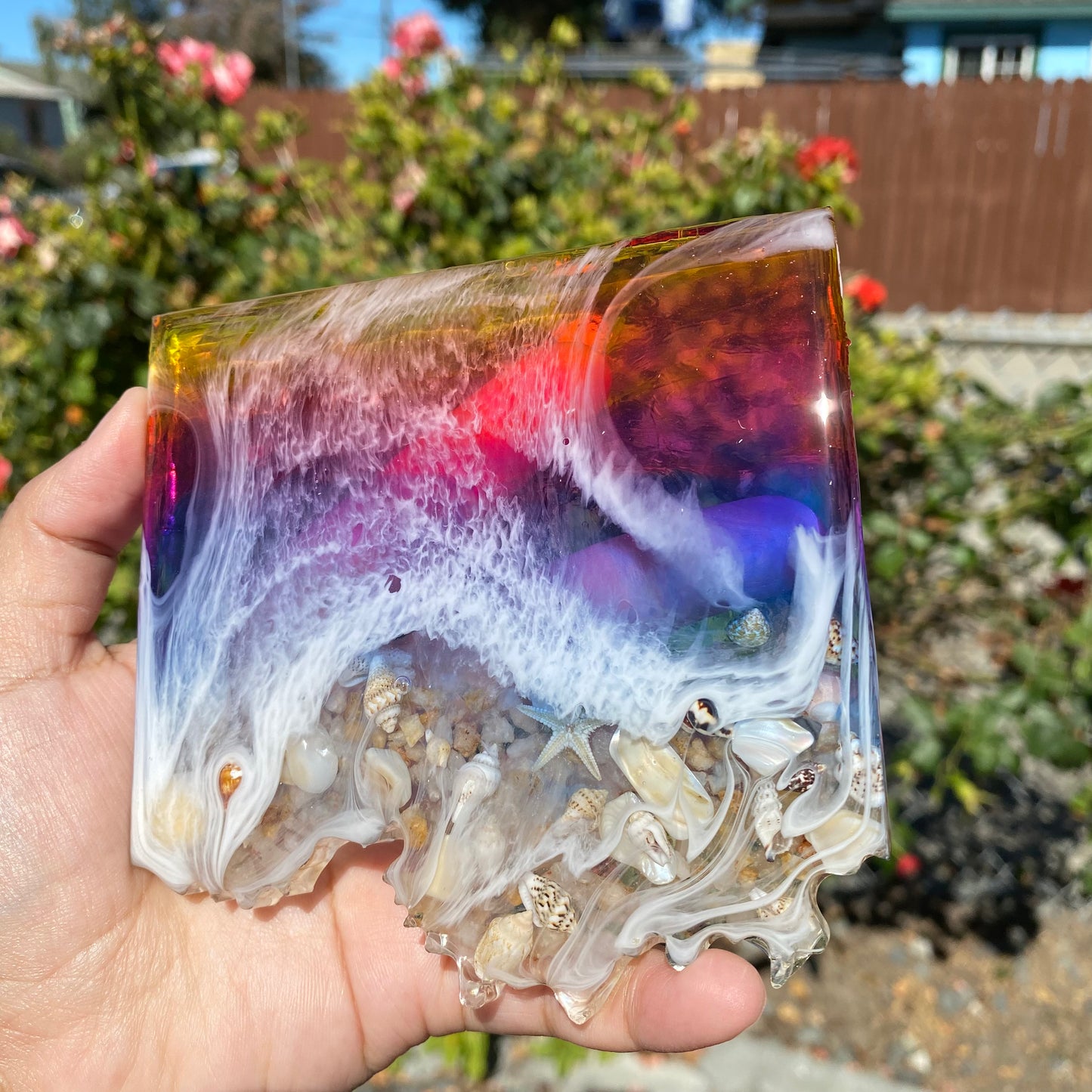 Set of 4 Sunset themed Geode Coasters