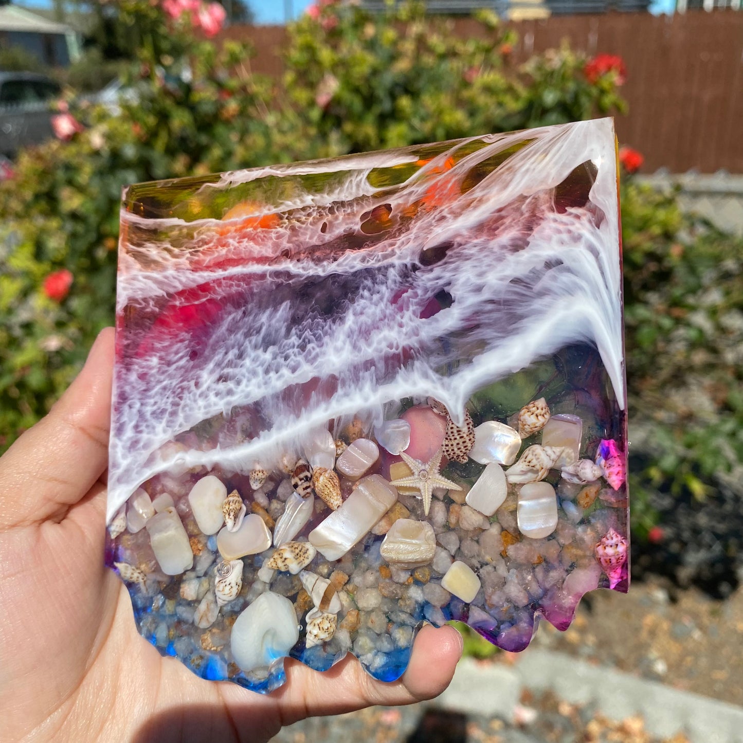 Set of 4 Sunset themed Geode Coasters