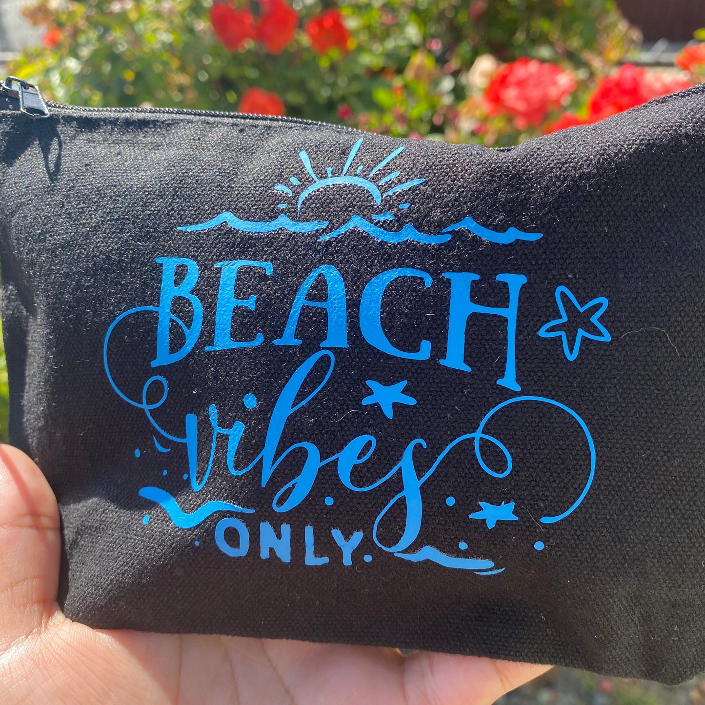 Beach Themed Canvas Cosmetic Bag