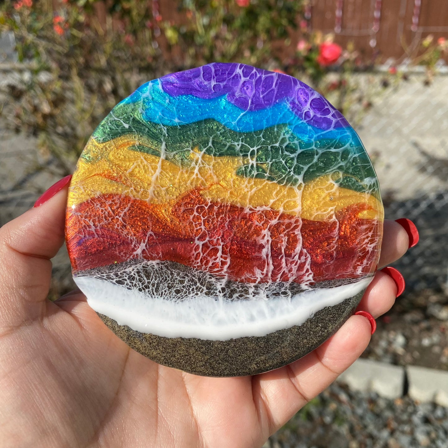 Set of 4 Rainbow Round Coasters