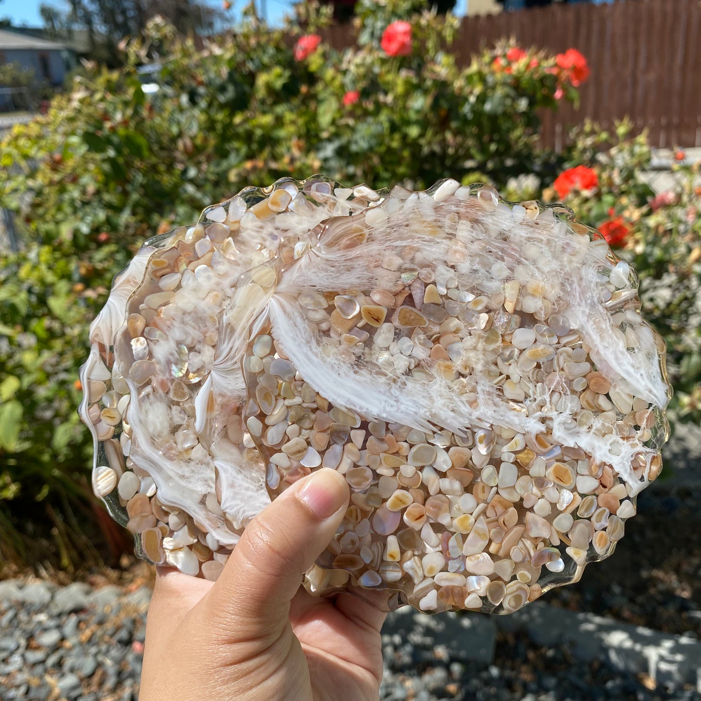 Set of 4 Mother of Pearl Geode Coasters Collection