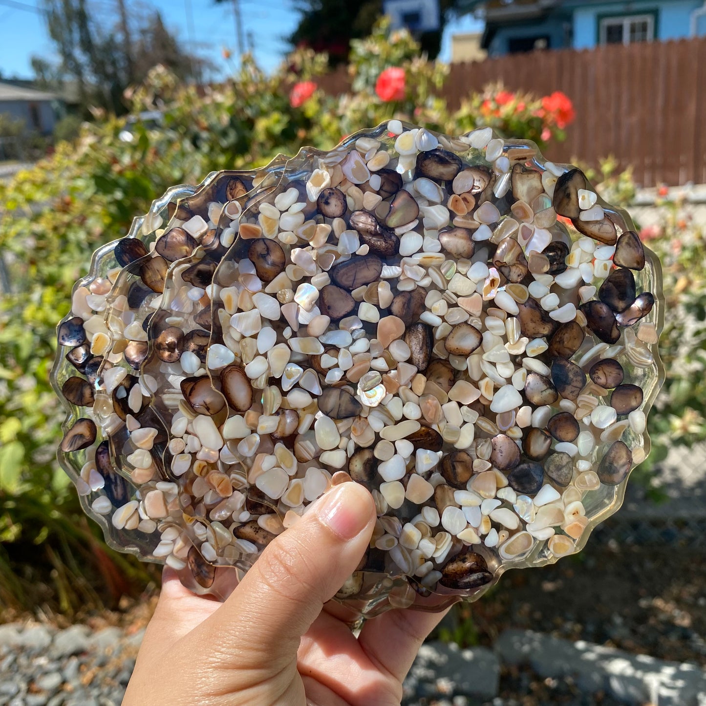 Set of 4 Mother of Pearl Geode Coasters Collection