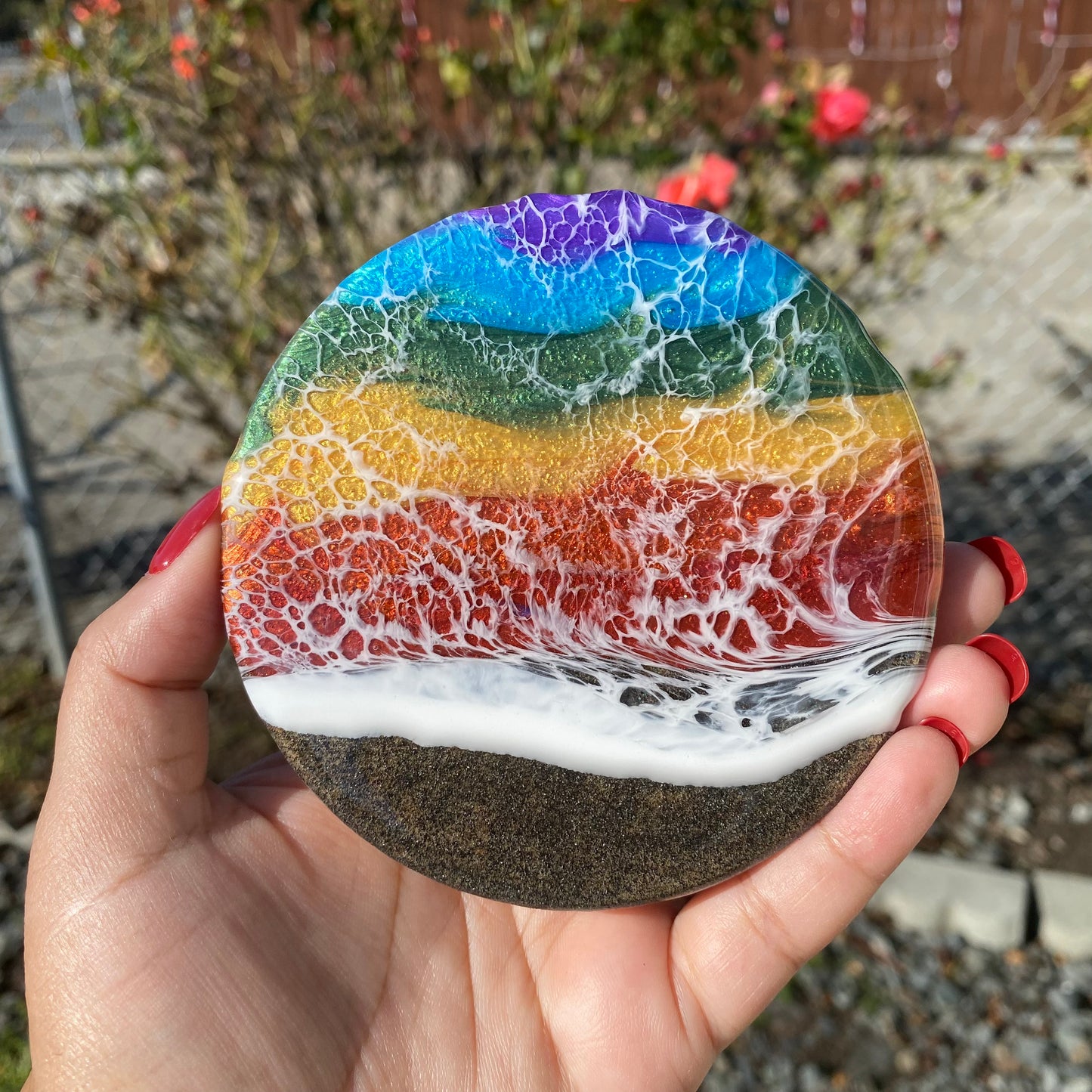 Set of 4 Rainbow Round Coasters