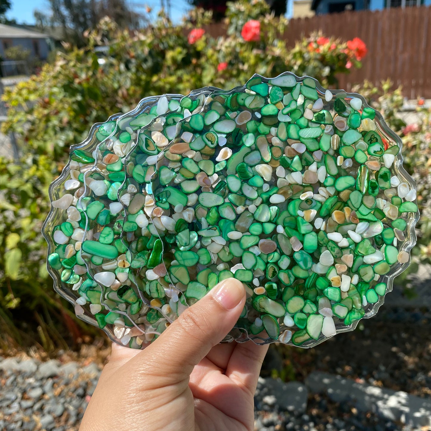 Set of 4 Mother of Pearl Geode Coasters Collection