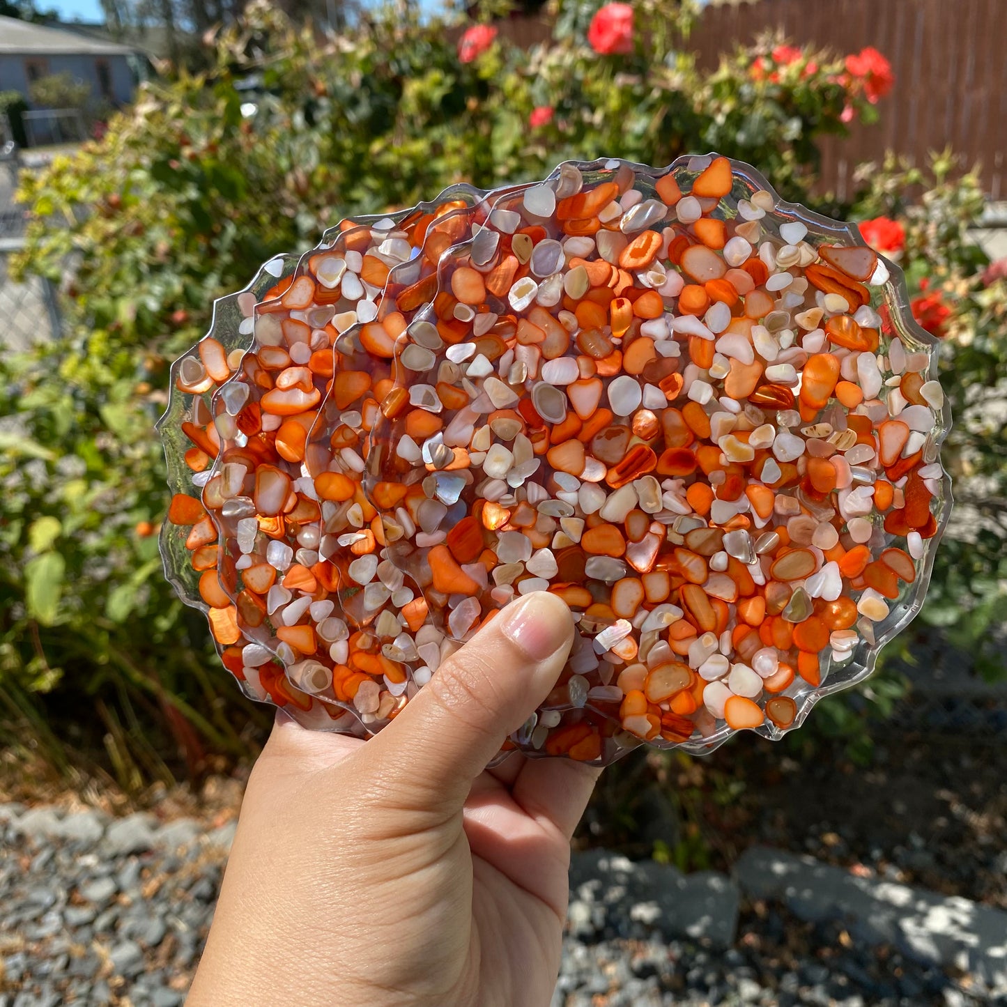 Set of 4 Mother of Pearl Geode Coasters Collection