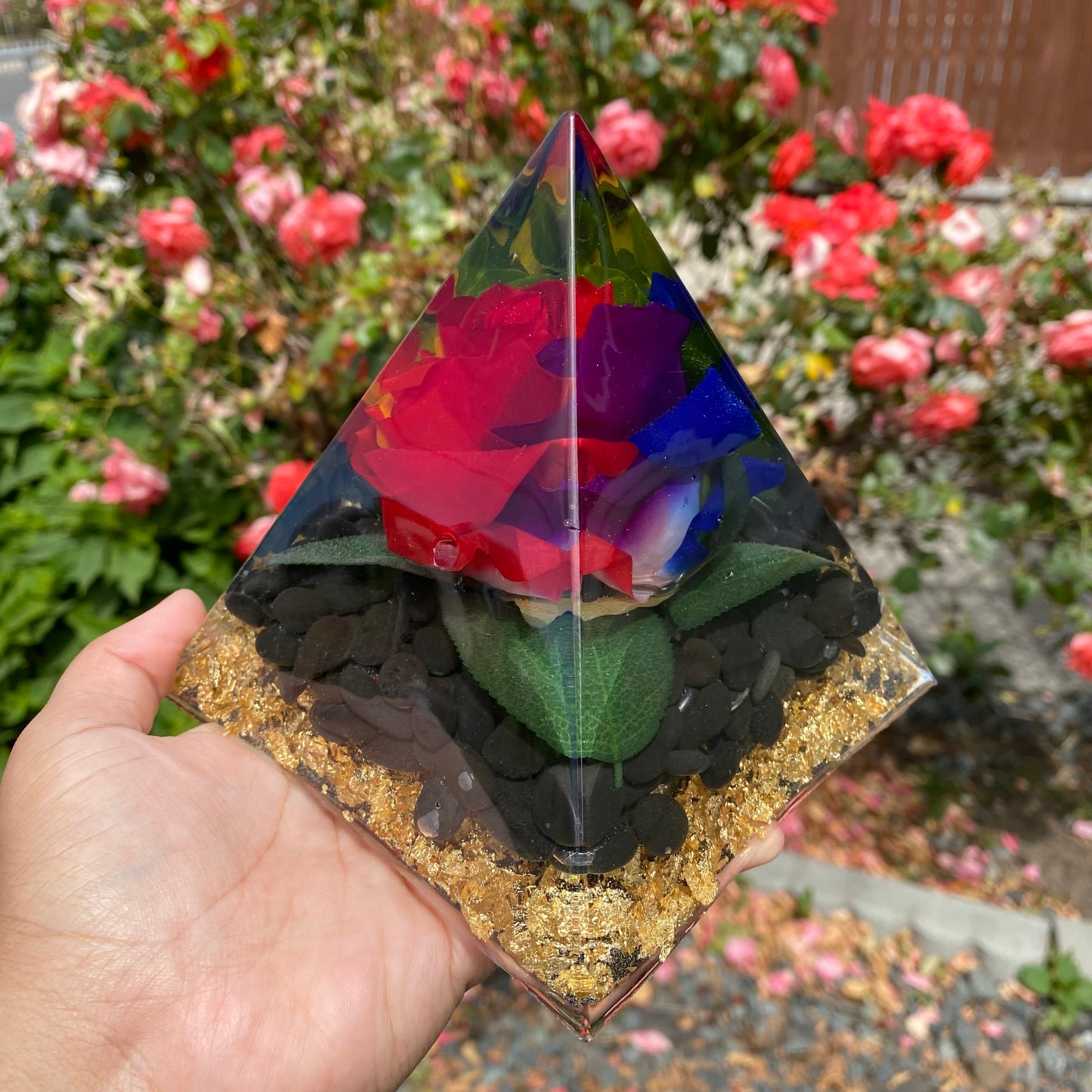 Silk Faux Rose Pyramid