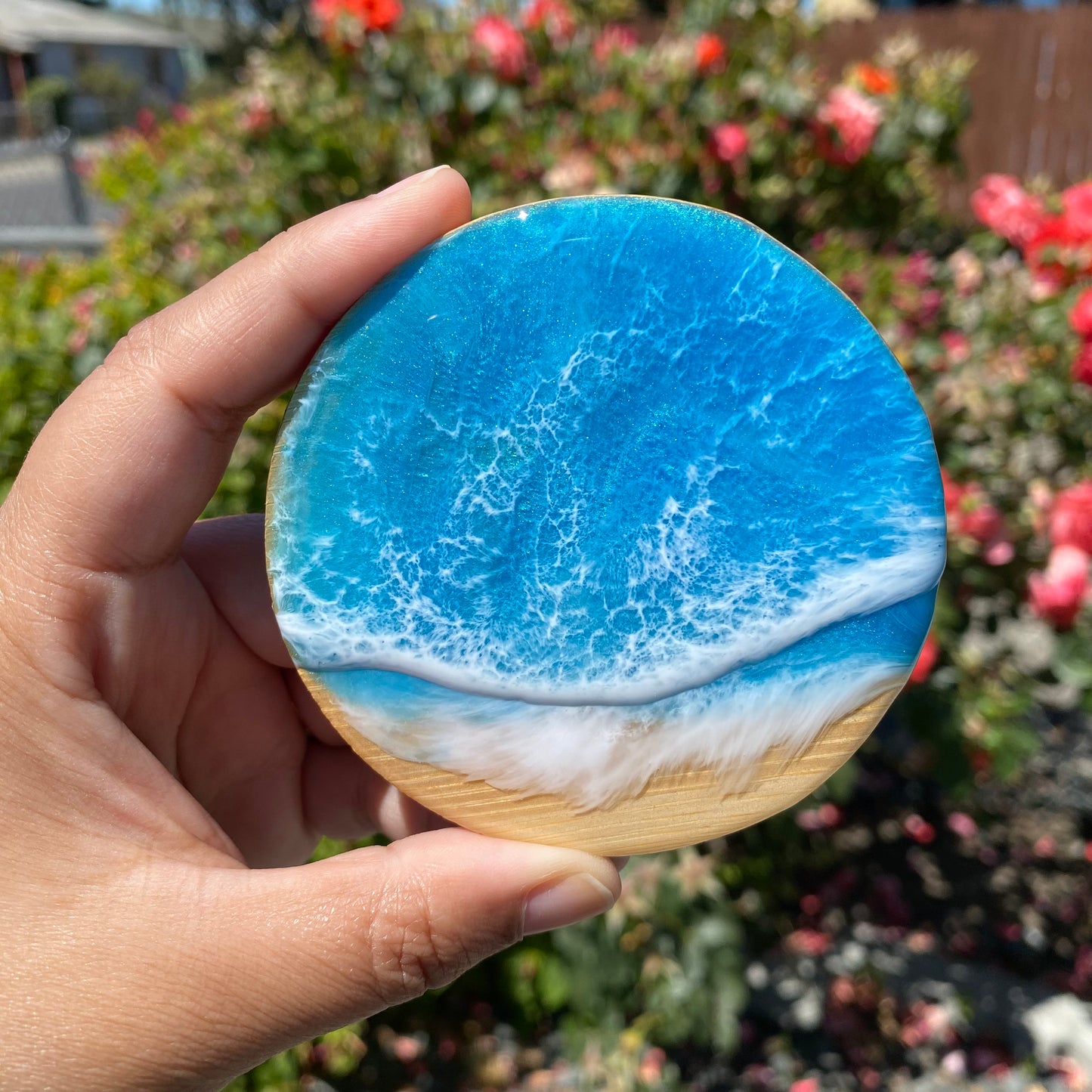 Round Wooden Refrigerator Magnets