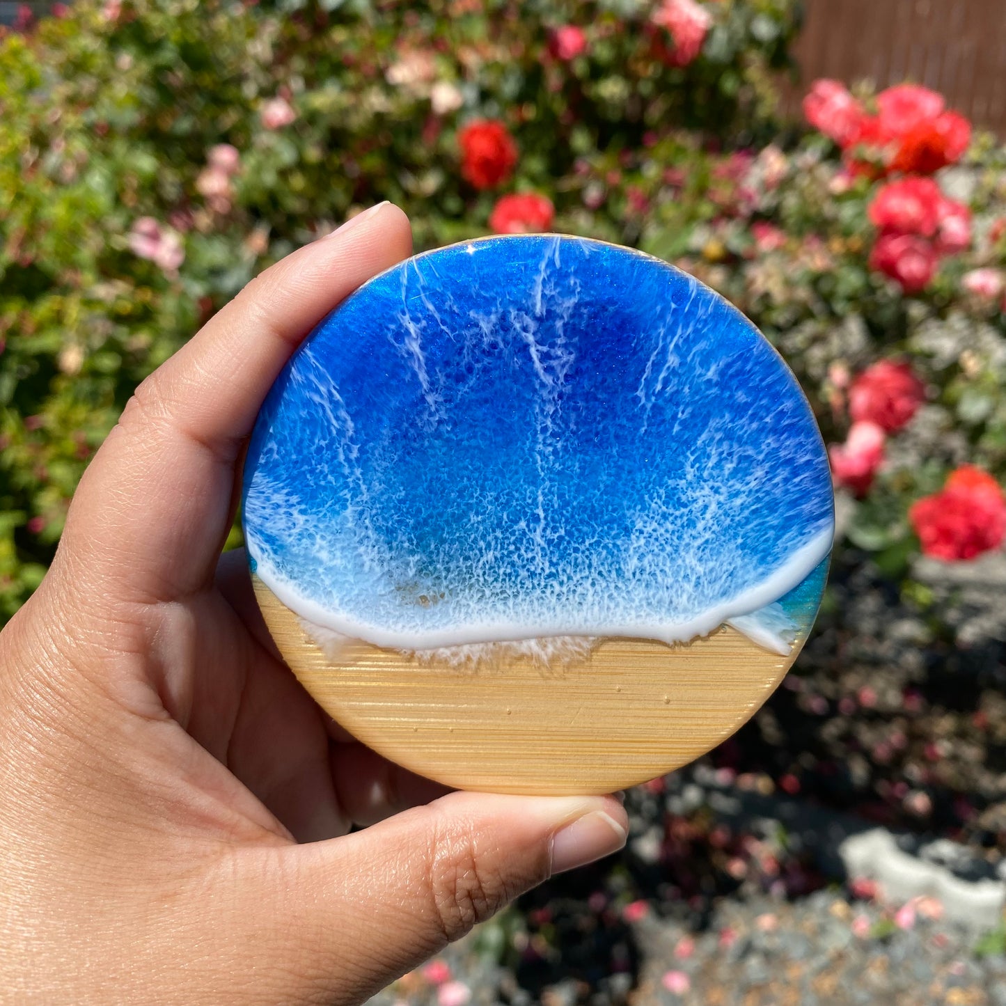 Round Wooden Refrigerator Magnets