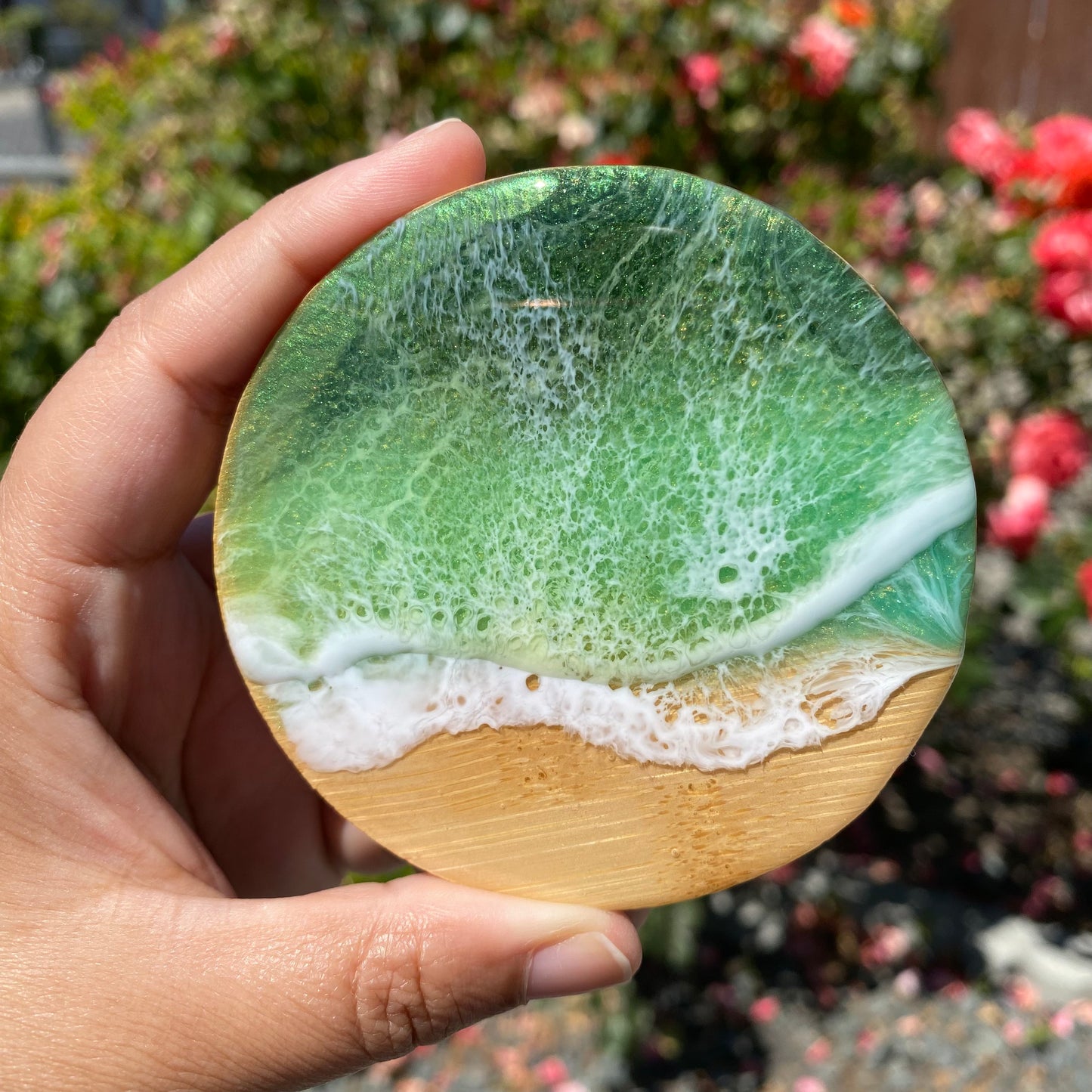 Round Wooden Refrigerator Magnets