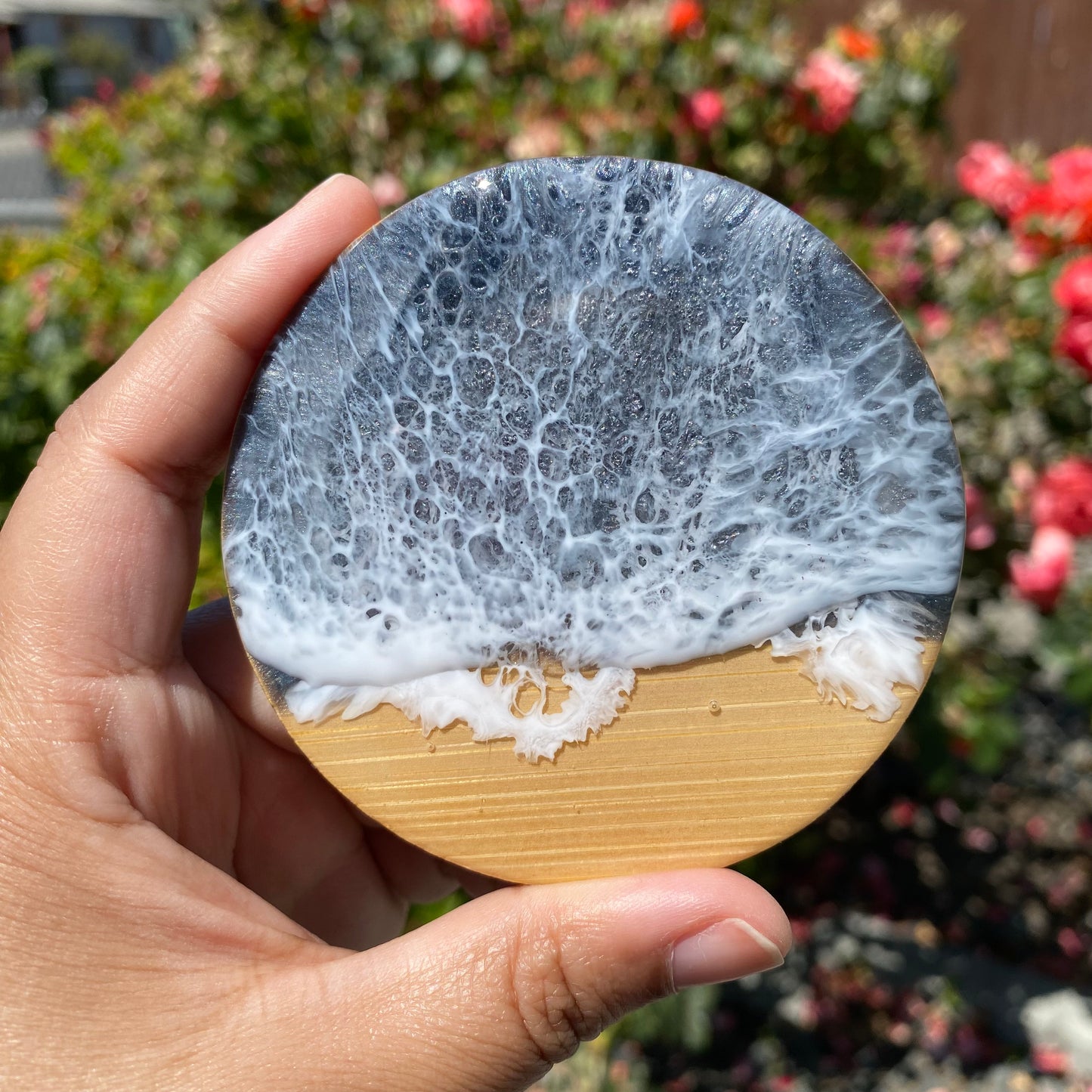 Round Wooden Refrigerator Magnets