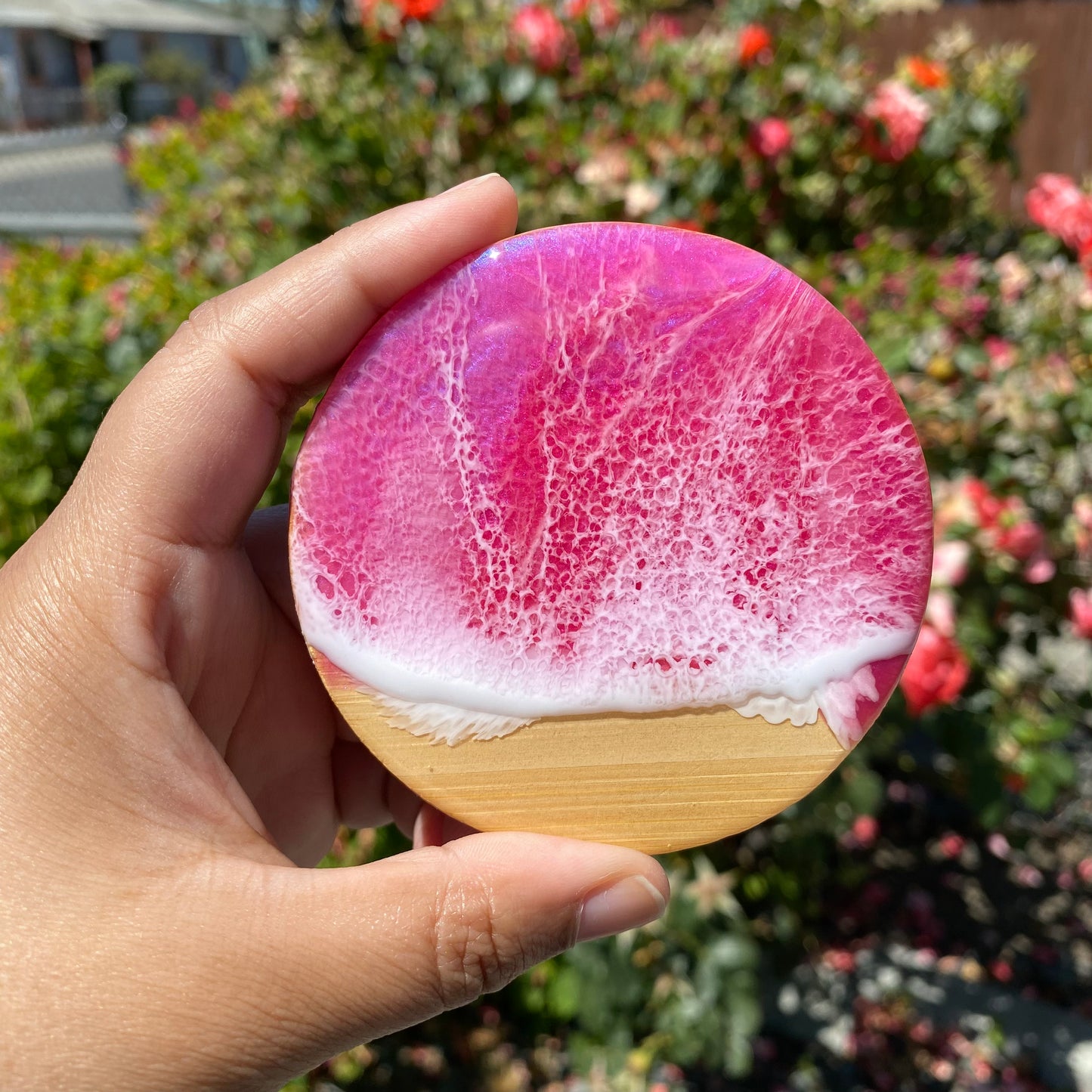 Round Wooden Refrigerator Magnets