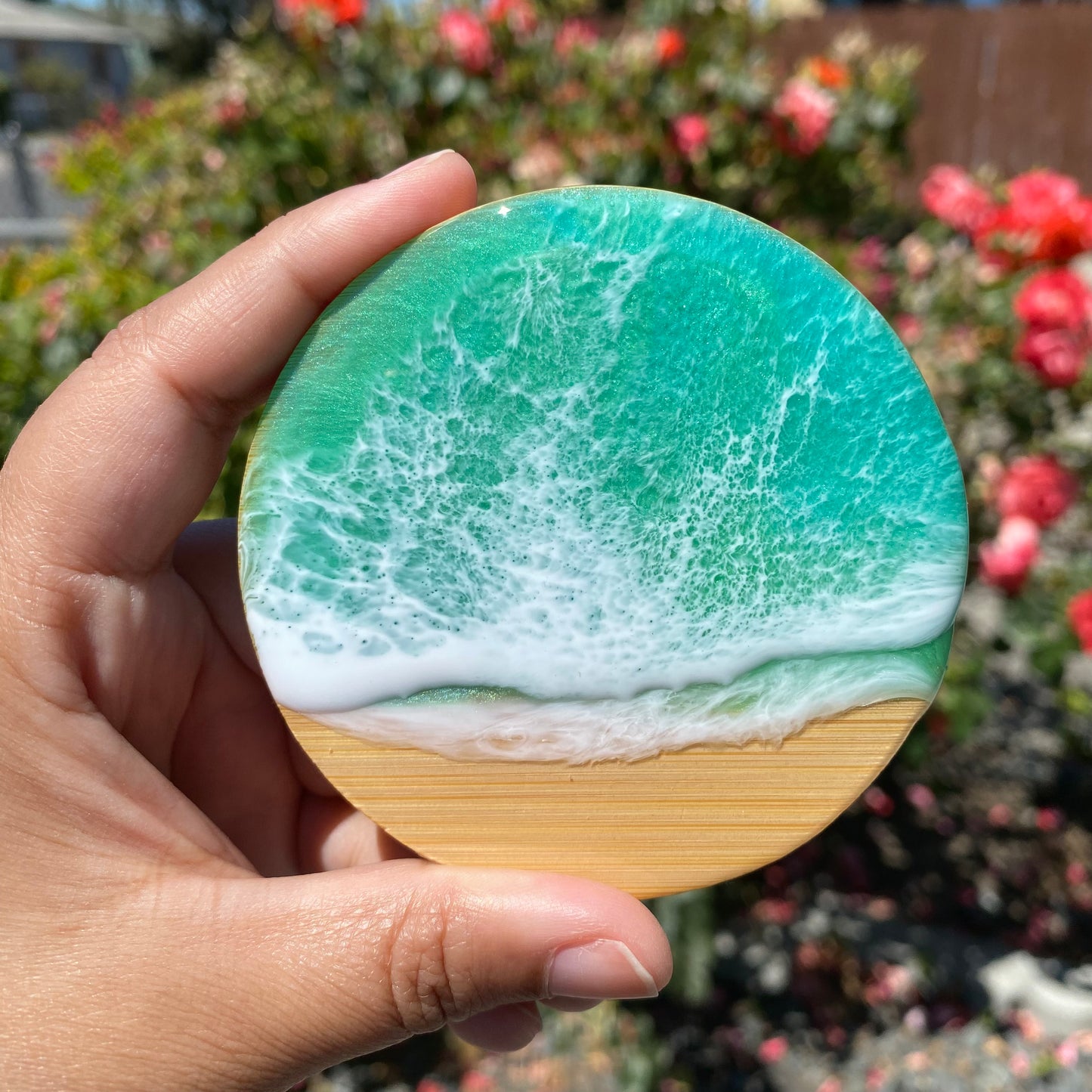 Round Wooden Refrigerator Magnets