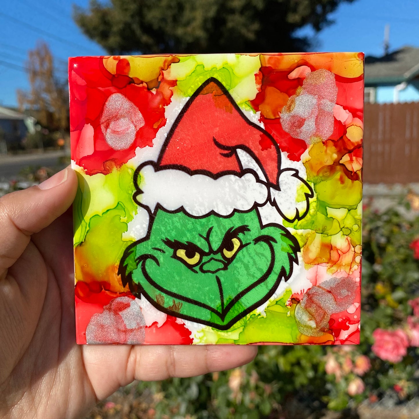 Set of 4 Grinch Ceramic Coasters