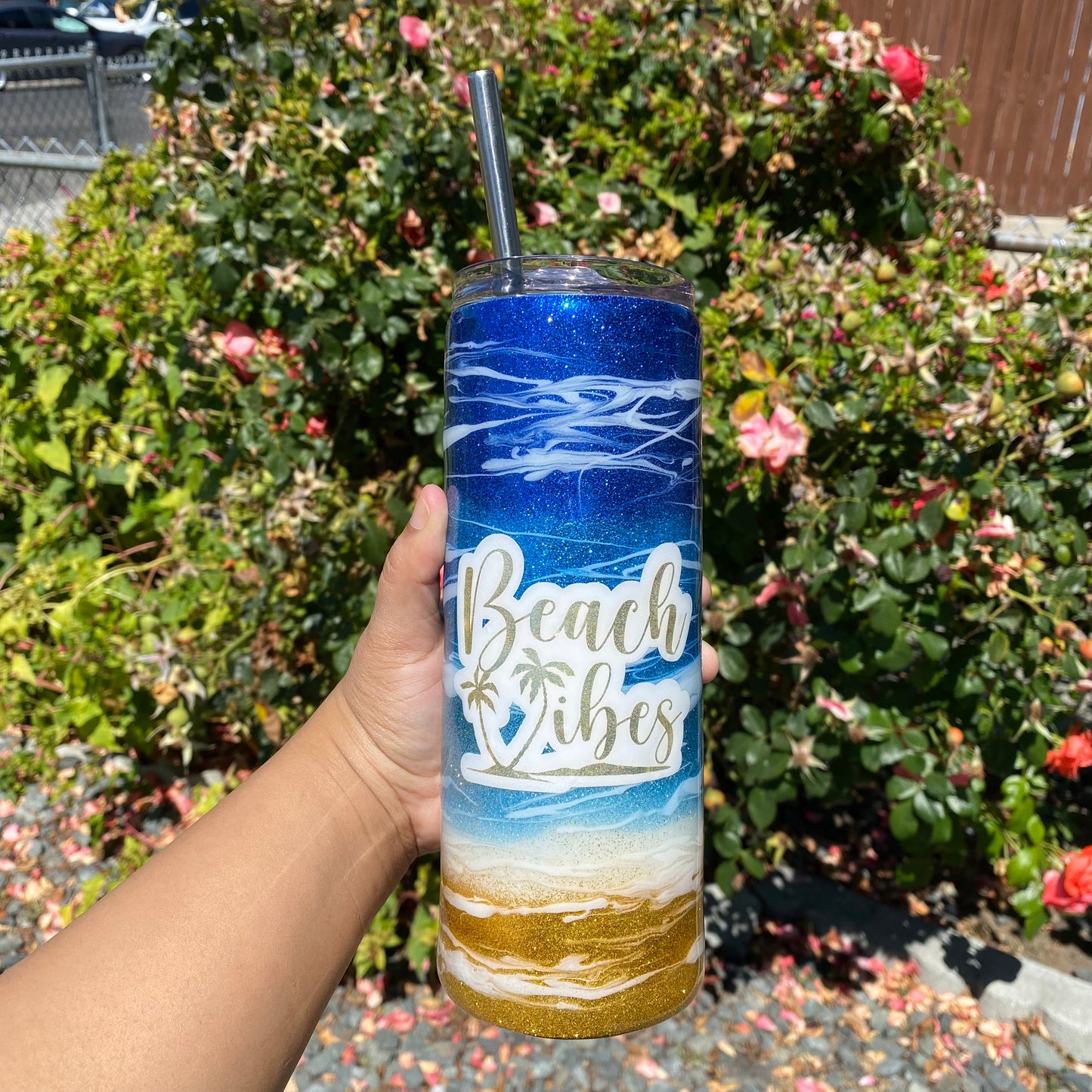 Beach Themed Stainless Steel Tumbler