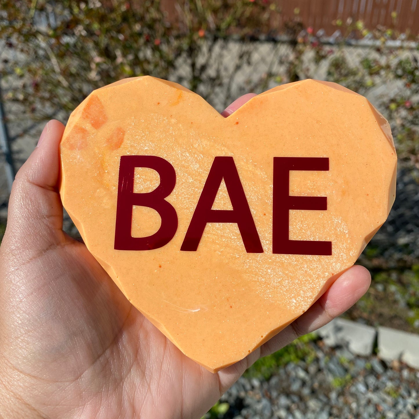 Sweetheart inspired resin heart with crystal edges coaster