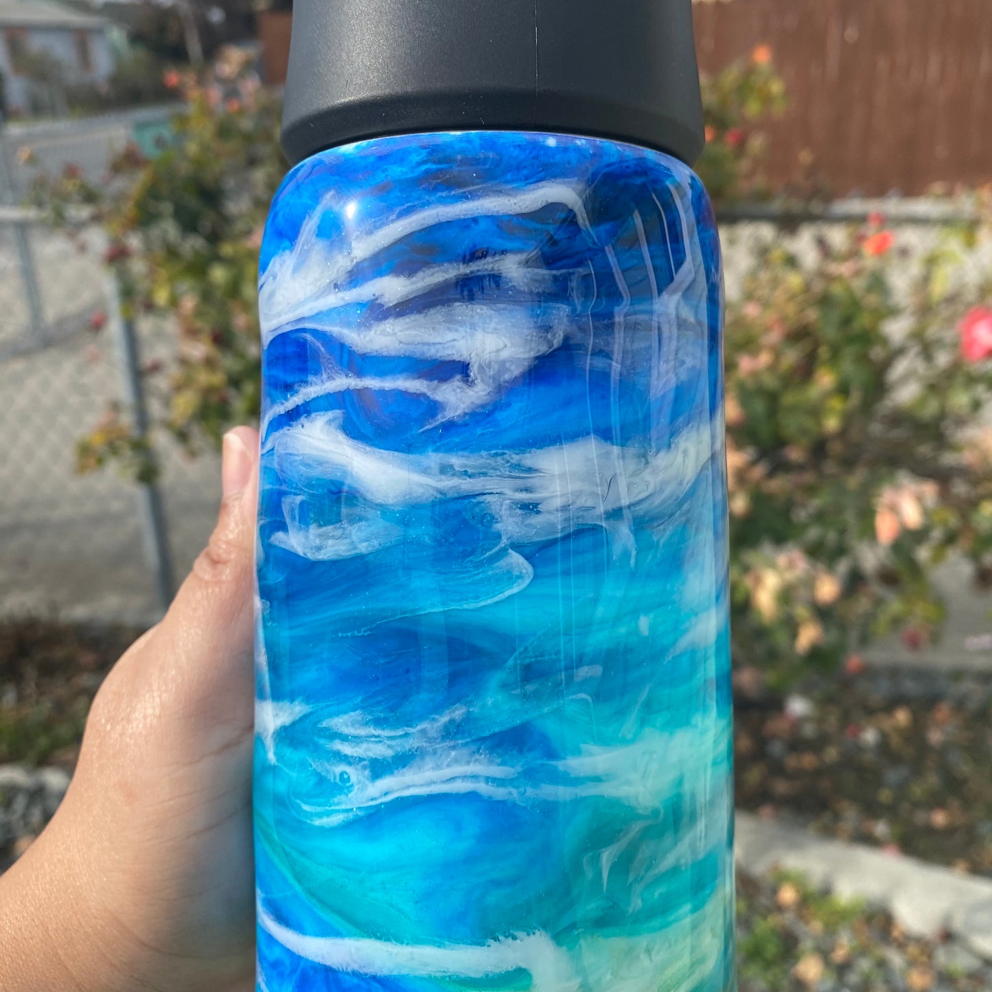 25 oz Personalized Alcohol Ink Resin Water Bottle