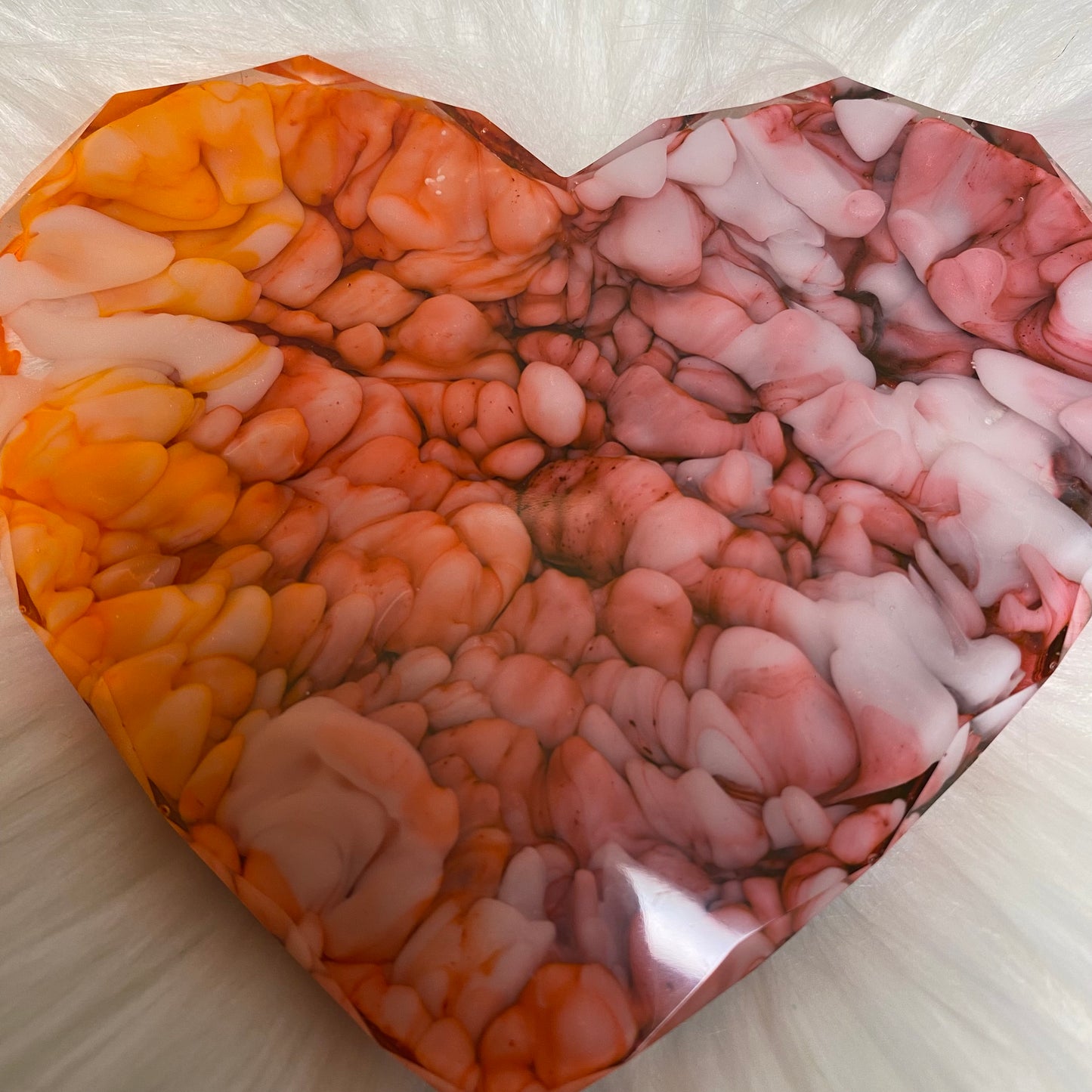 Set of 4 Valentine’s Day Alcohol Ink Resin Heart Coasters