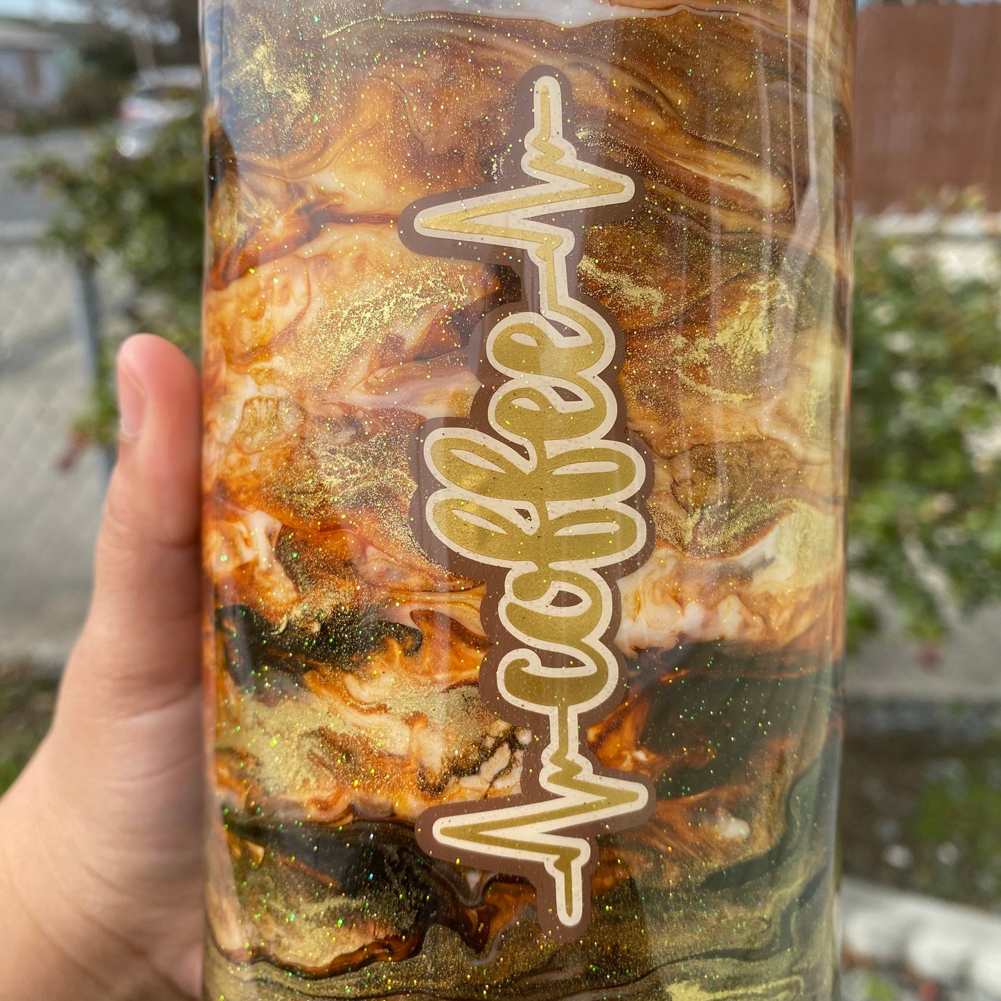 25 oz Personalized Alcohol Ink Resin Water Bottle