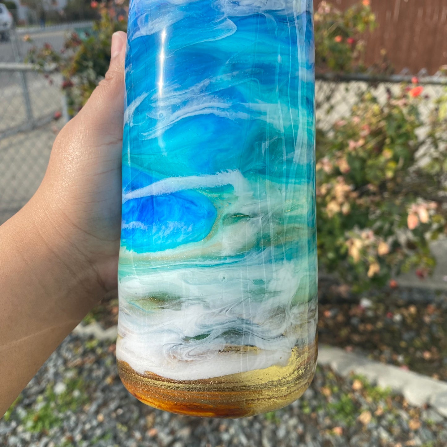 25 oz Personalized Alcohol Ink Resin Water Bottle