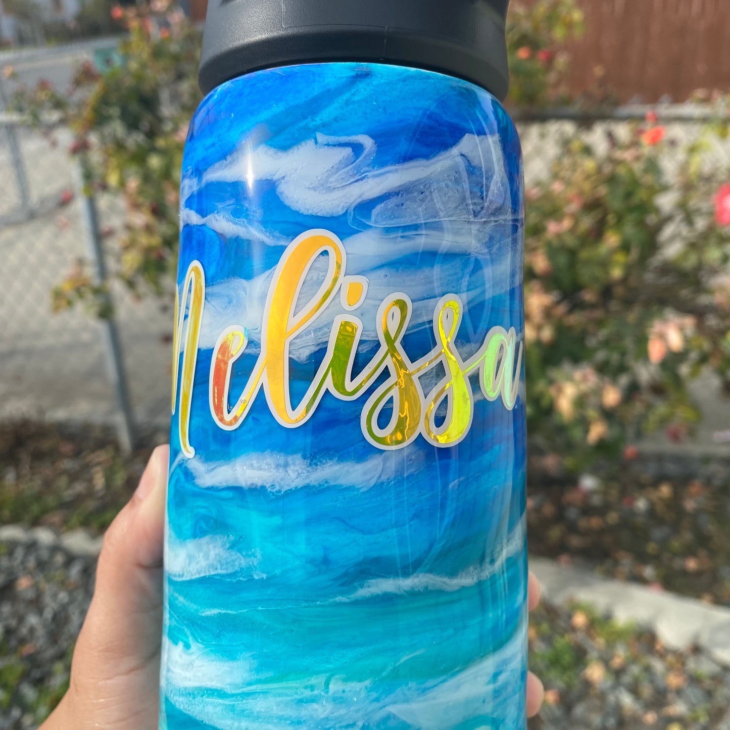 25 oz Personalized Alcohol Ink Resin Water Bottle