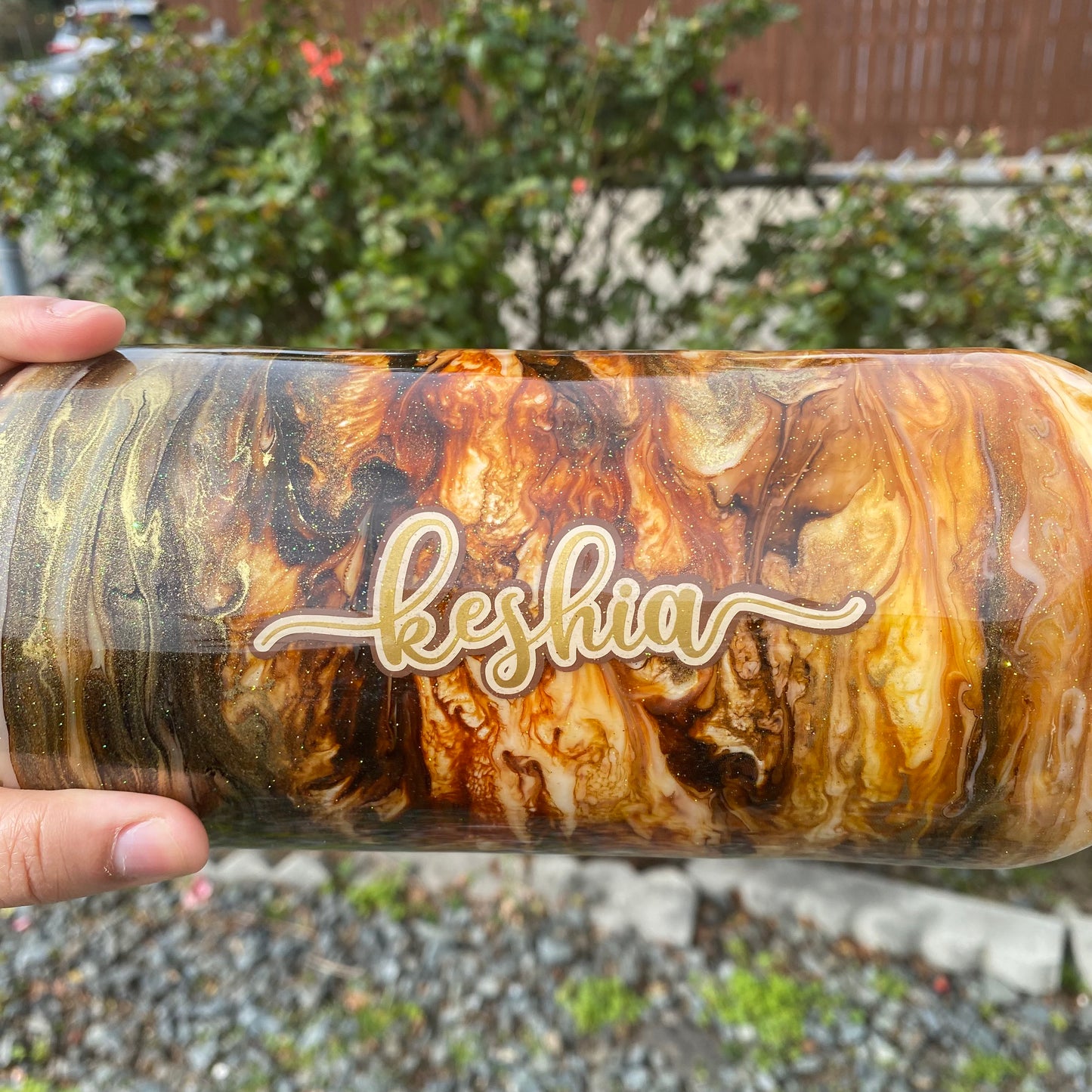 25 oz Personalized Alcohol Ink Resin Water Bottle