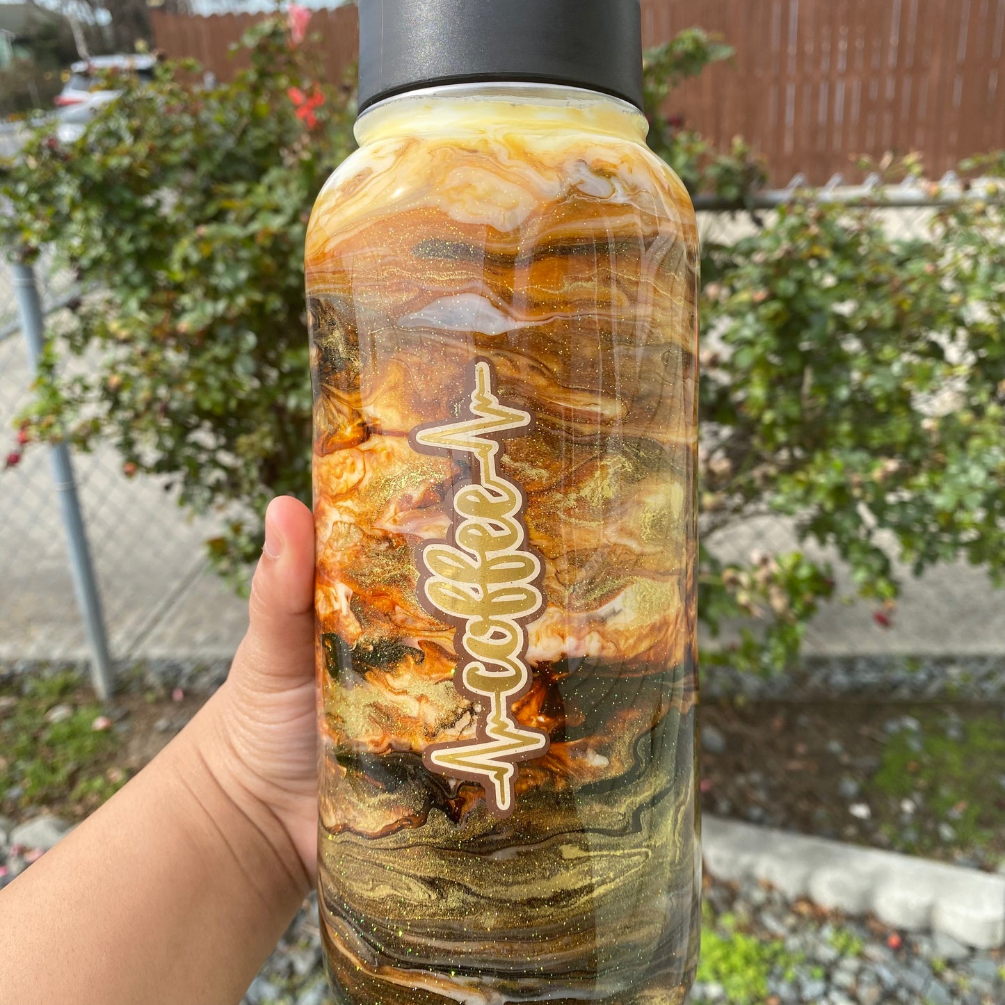 25 oz Personalized Alcohol Ink Resin Water Bottle