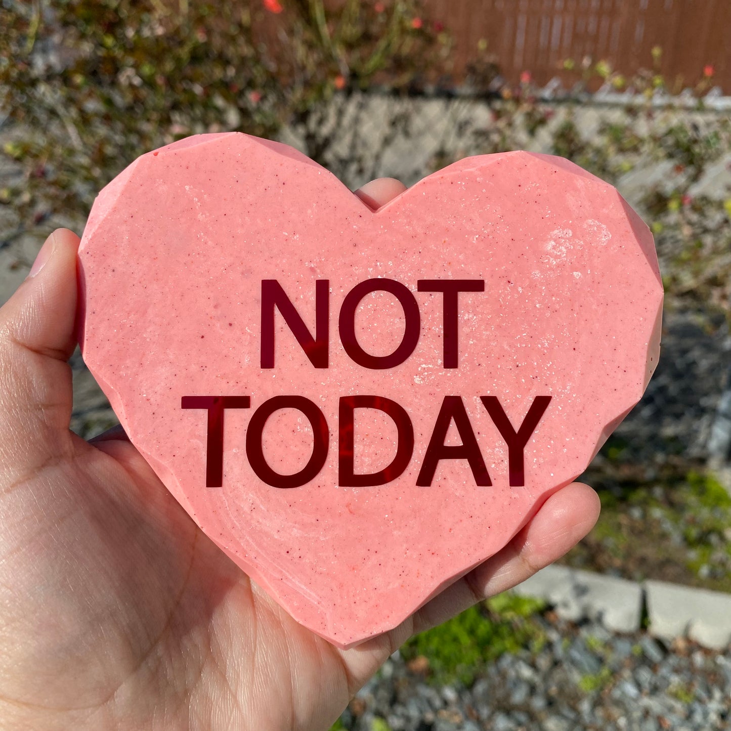 Sweetheart inspired resin heart with crystal edges coaster