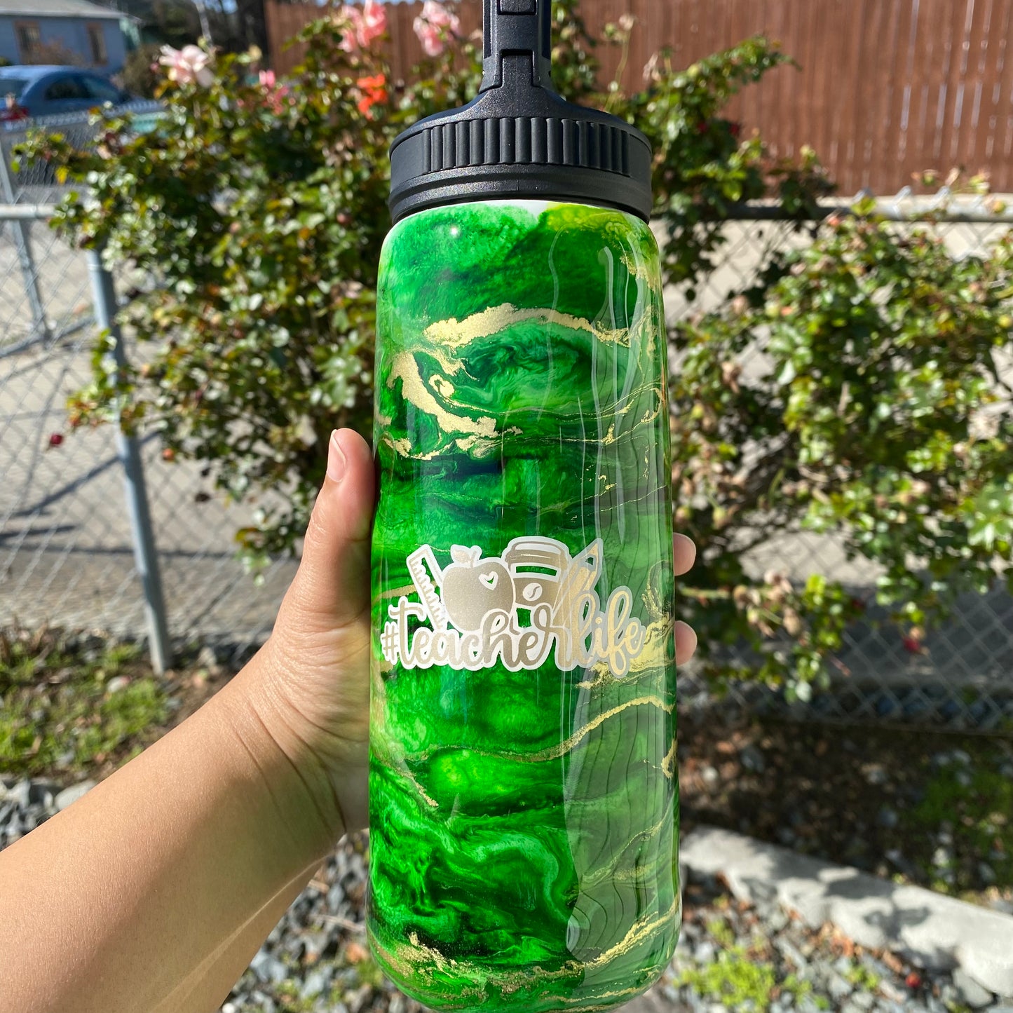 25 oz Personalized Alcohol Ink Resin Water Bottle