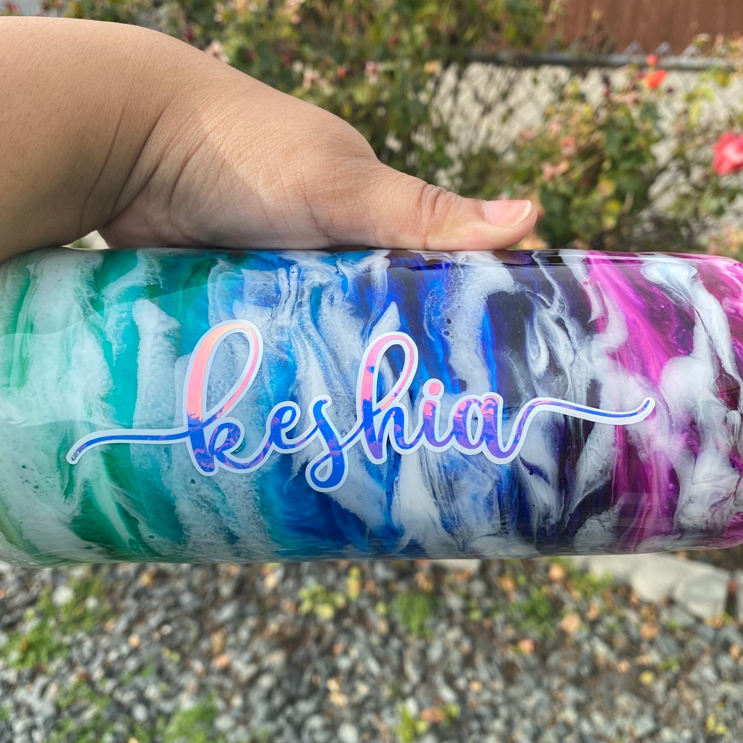 25 oz Personalized Alcohol Ink Resin Water Bottle