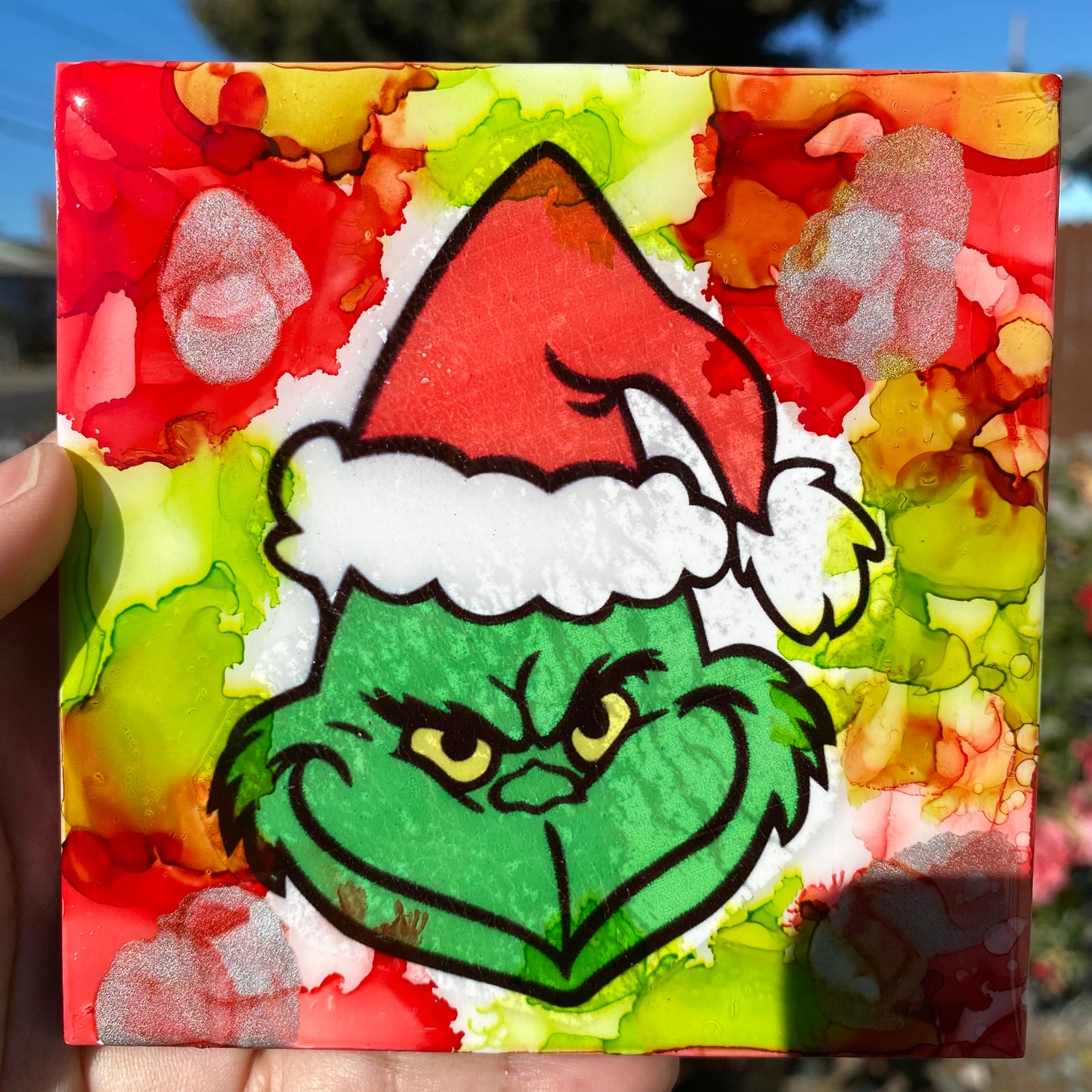 Set of 4 Grinch Ceramic Coasters