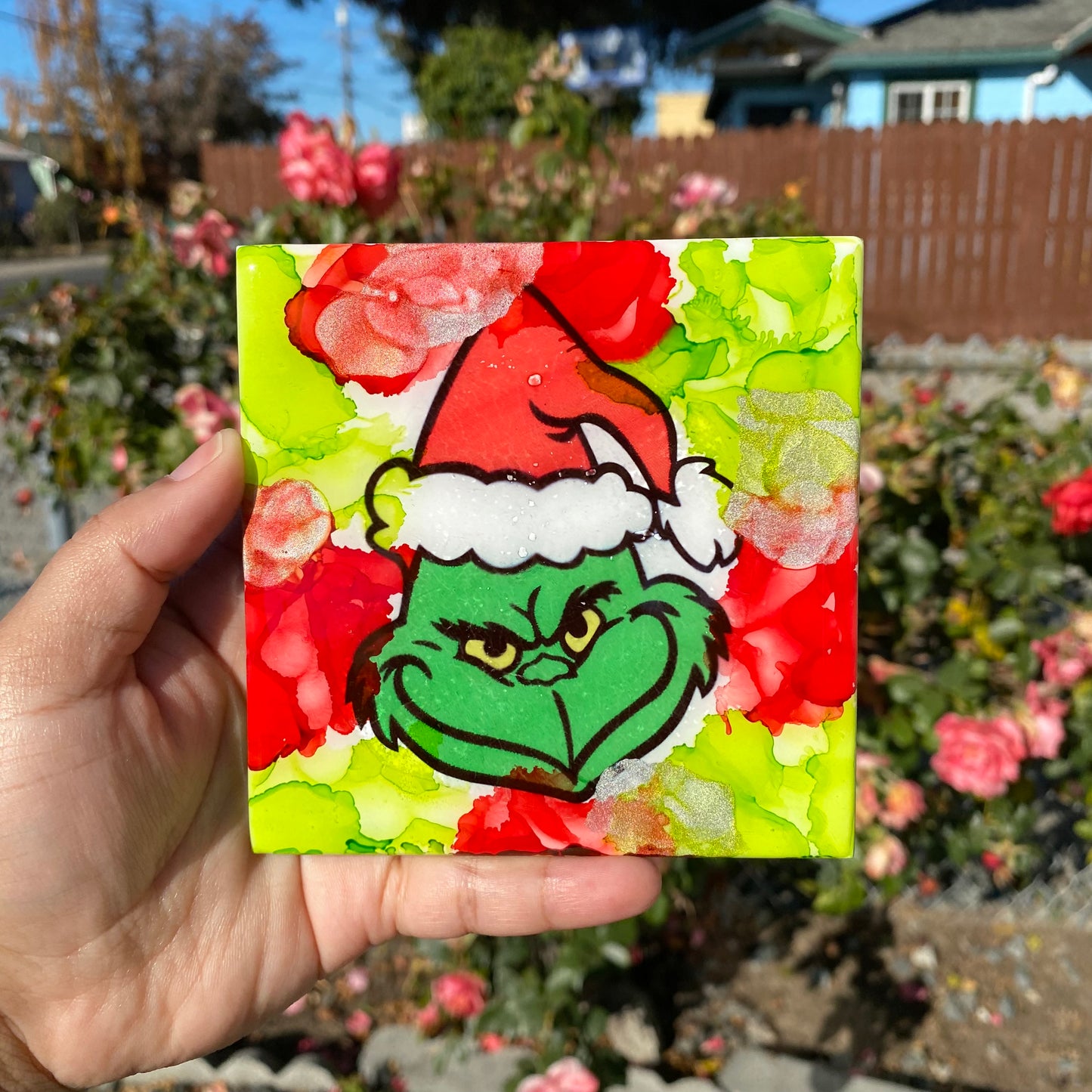 Set of 4 Grinch Ceramic Coasters