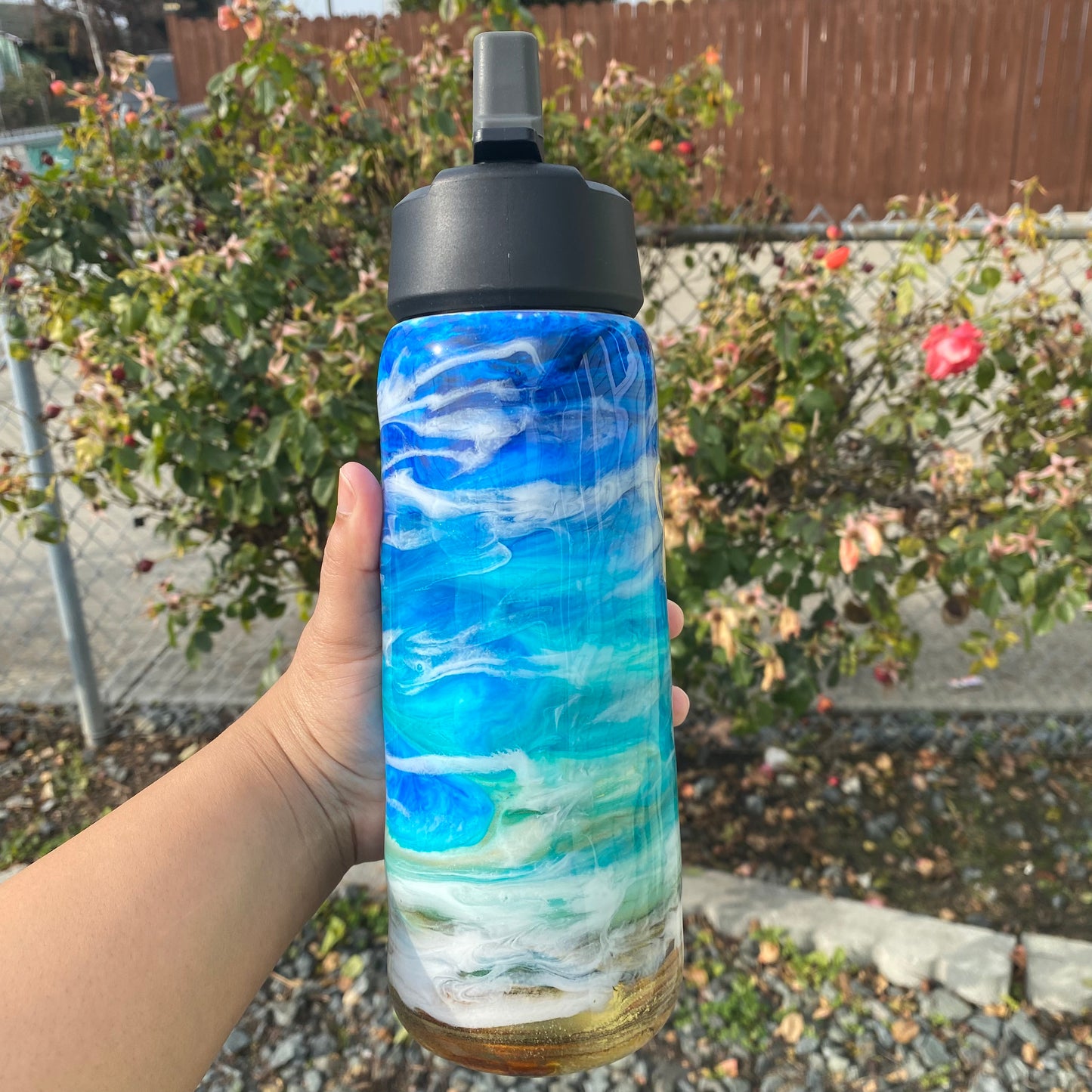 25 oz Personalized Alcohol Ink Resin Water Bottle