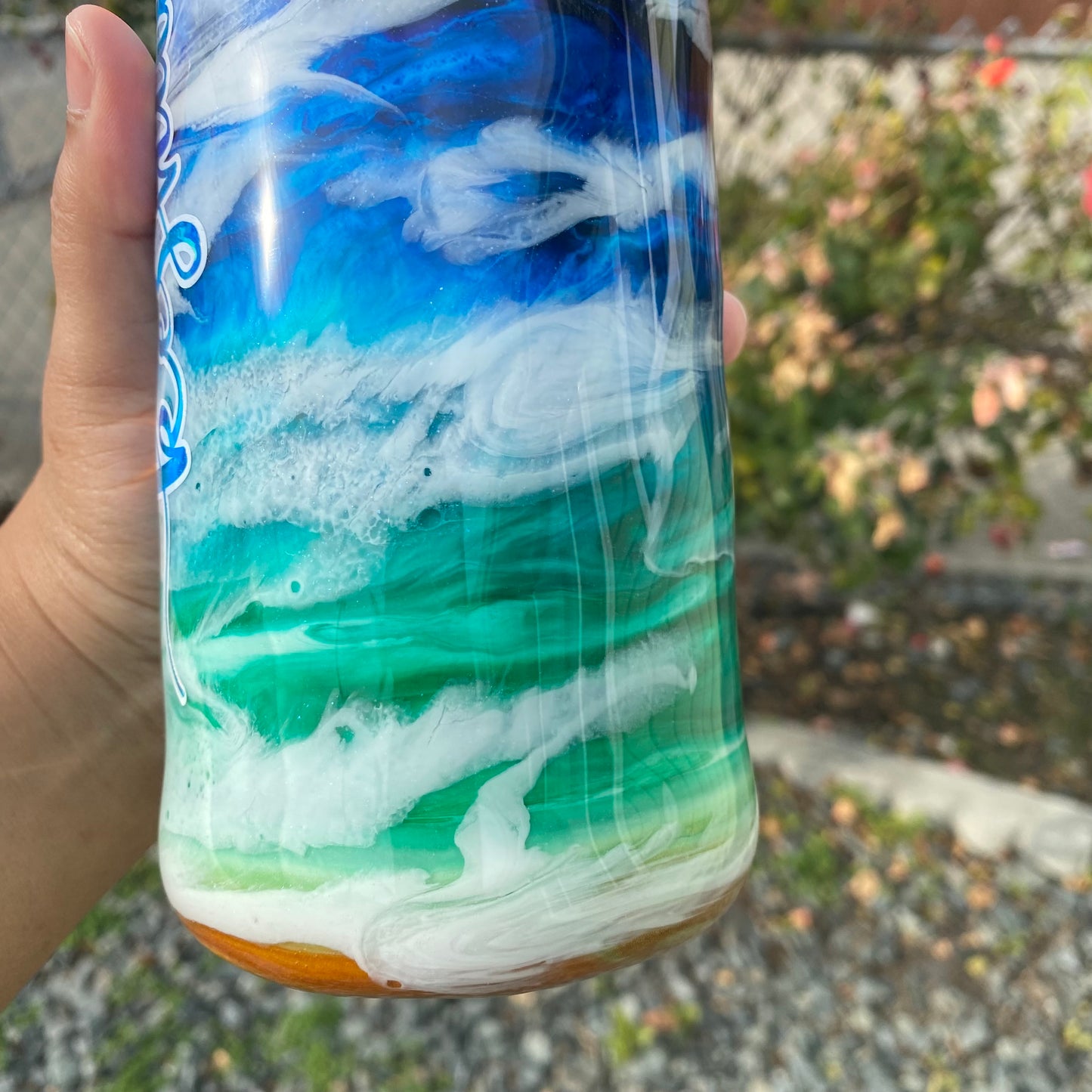 25 oz Personalized Alcohol Ink Resin Water Bottle