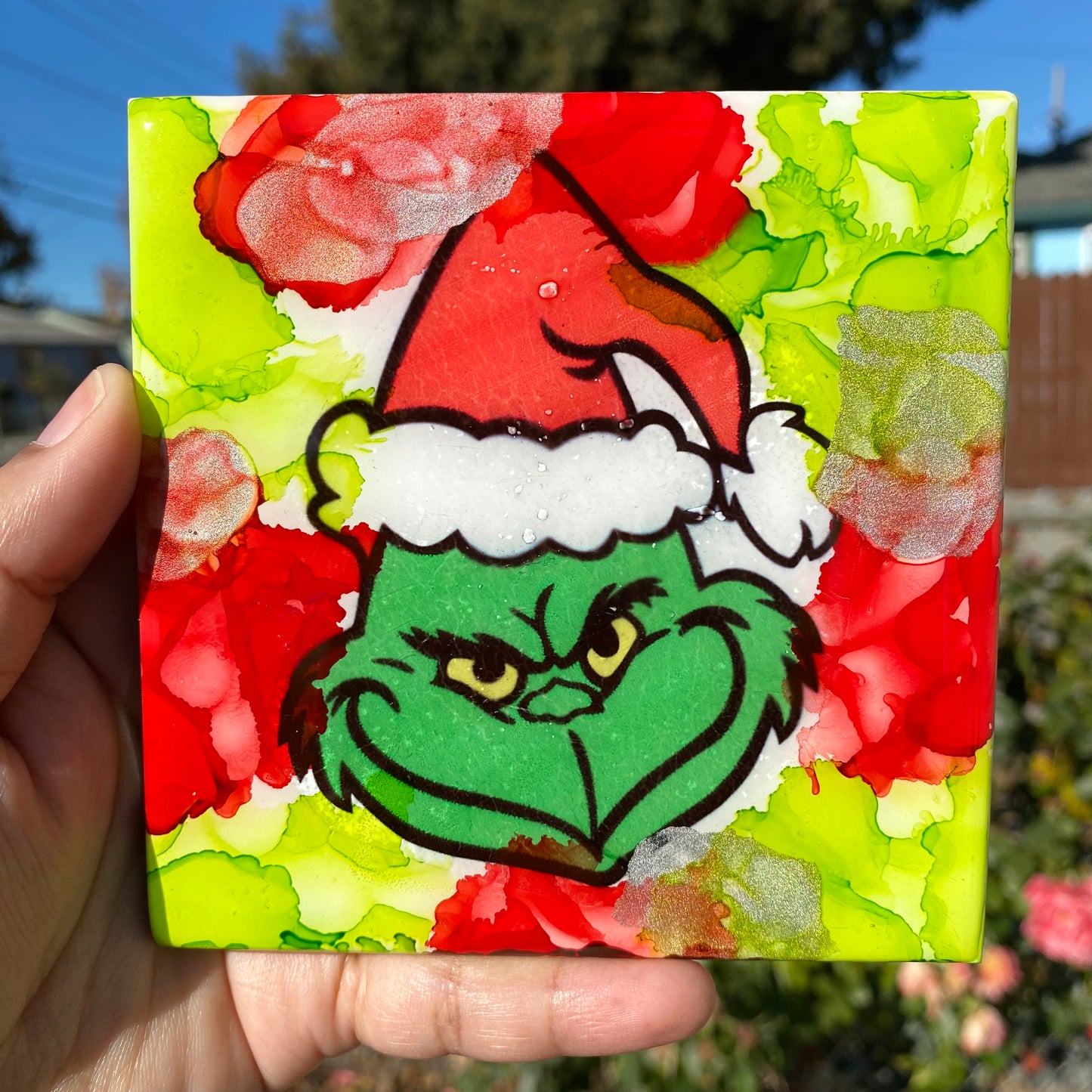 Set of 4 Grinch Ceramic Coasters