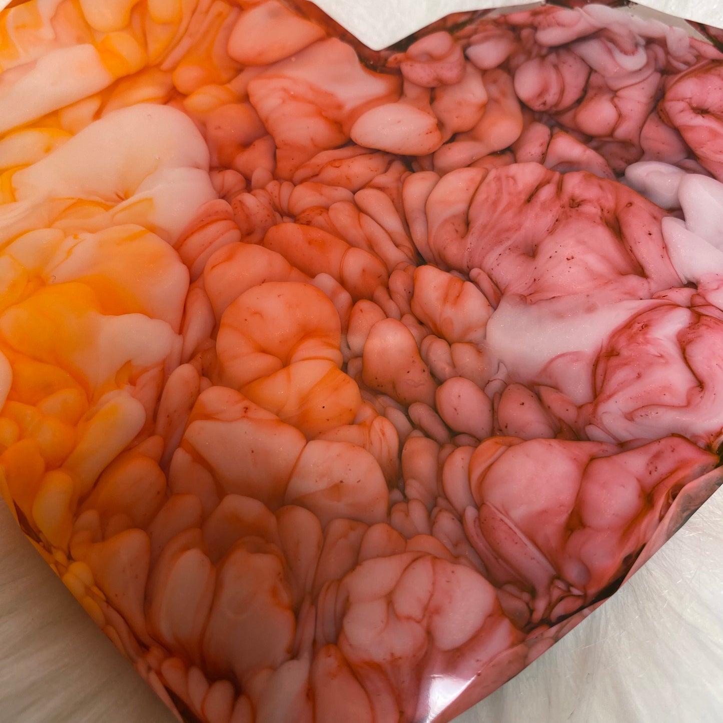 Set of 4 Valentine’s Day Alcohol Ink Resin Heart Coasters