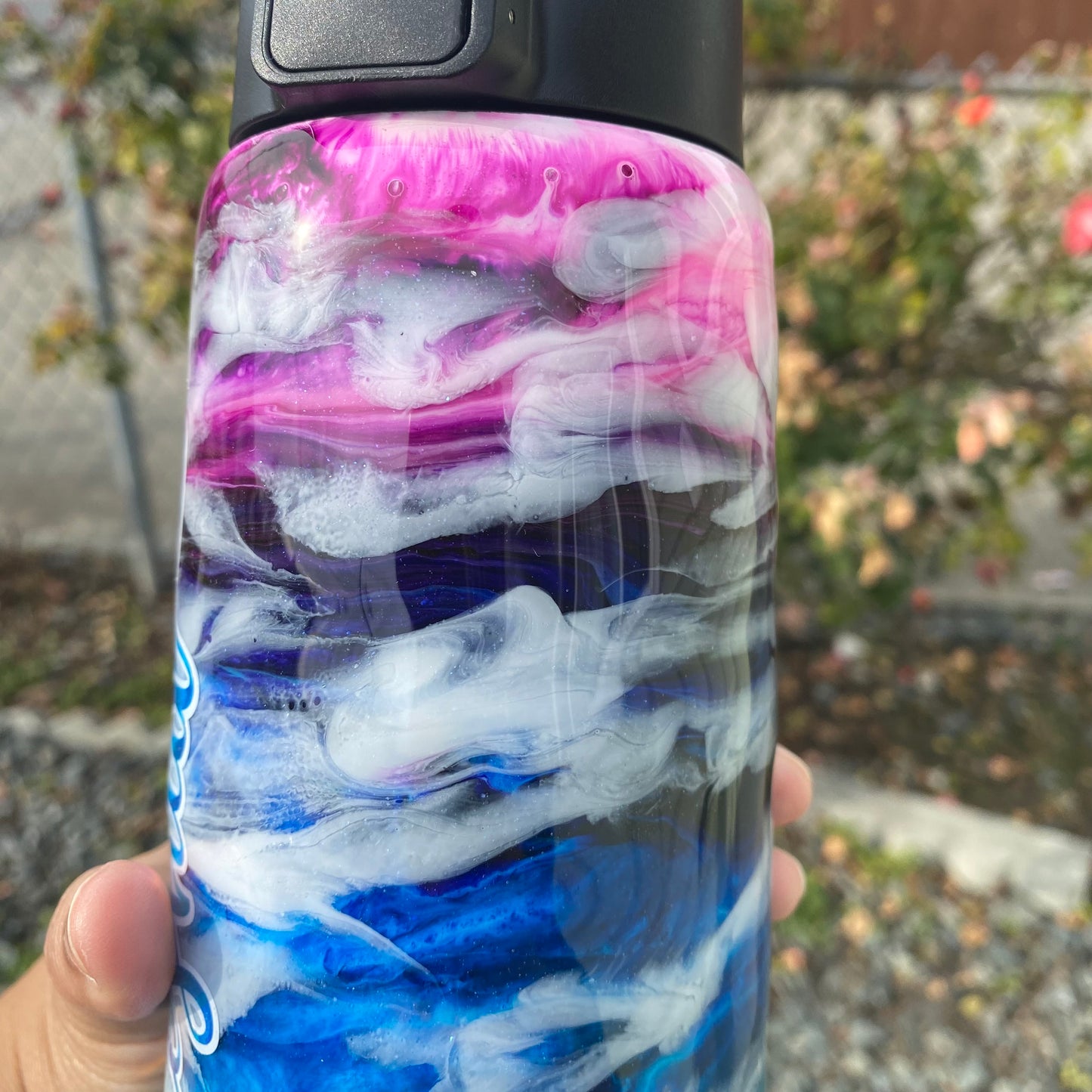 25 oz Personalized Alcohol Ink Resin Water Bottle