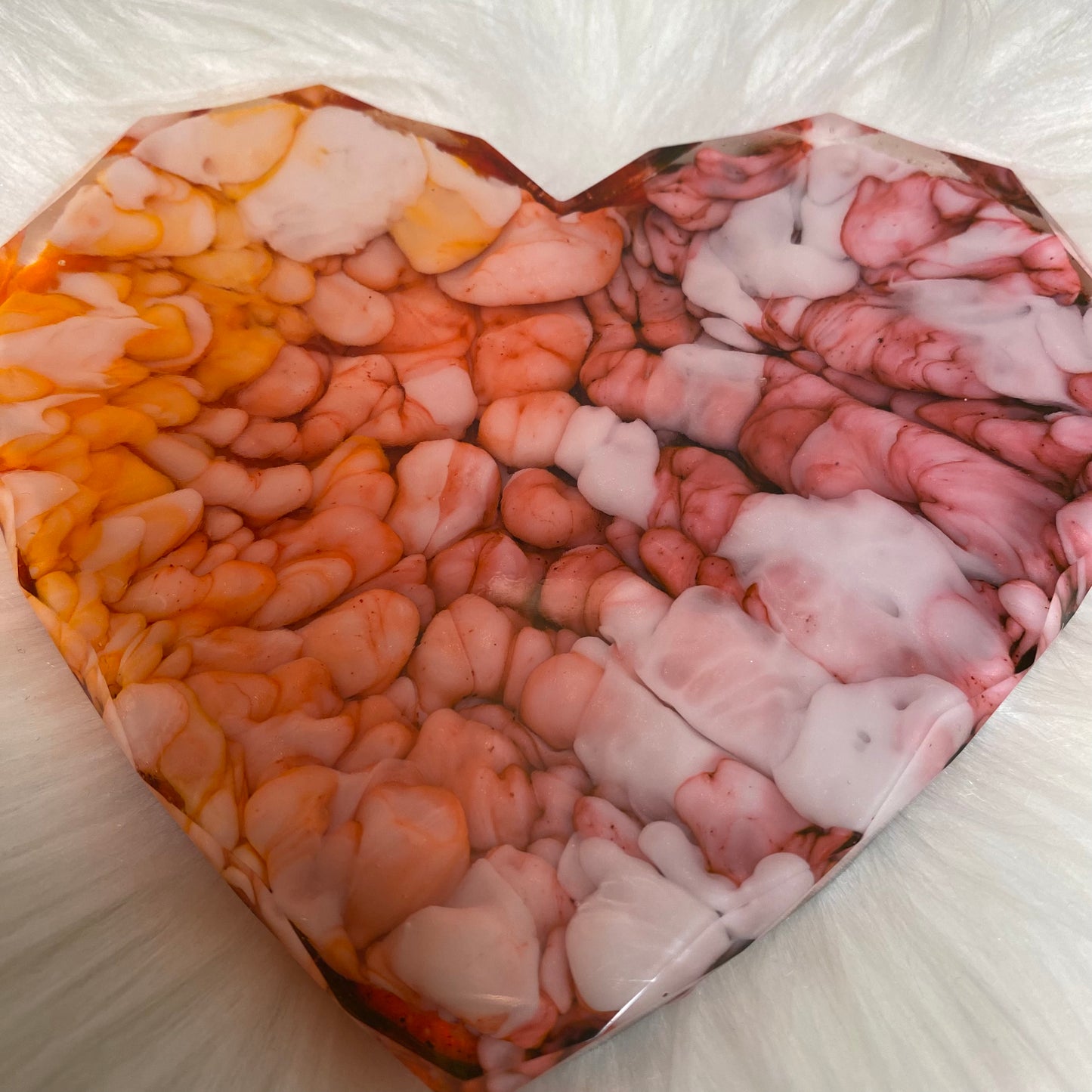 Set of 4 Valentine’s Day Alcohol Ink Resin Heart Coasters