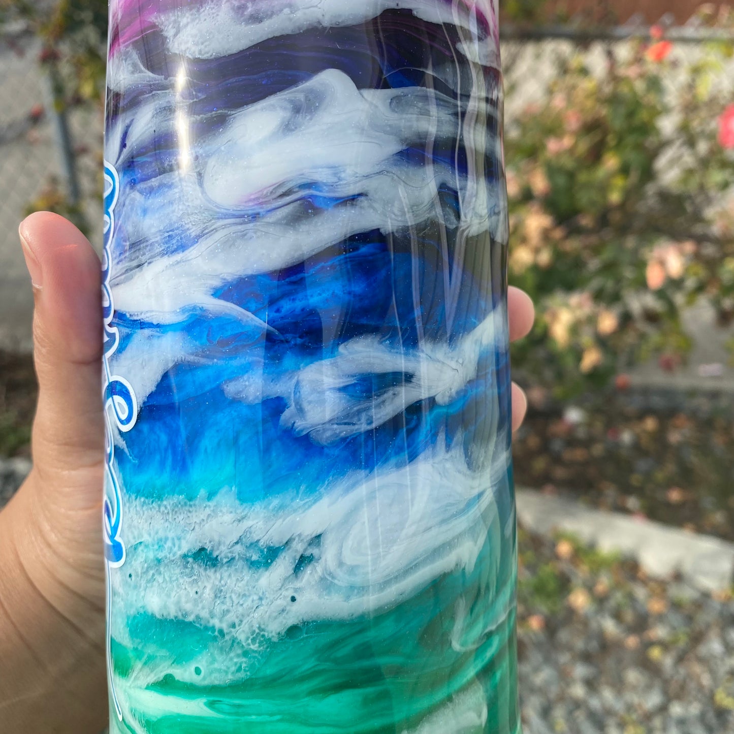 25 oz Personalized Alcohol Ink Resin Water Bottle